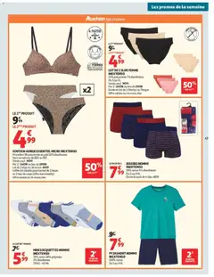 Auchan - Prévisualisation de LOT DE 3 SLIPS FEMME INEXTENSO, 93% polyamide 7% élasthanne Du S au XL valide à partir de 30/06/2026 | Page: 47 | Produits: Bonnet, Coton, Soutien-gorge, Slips