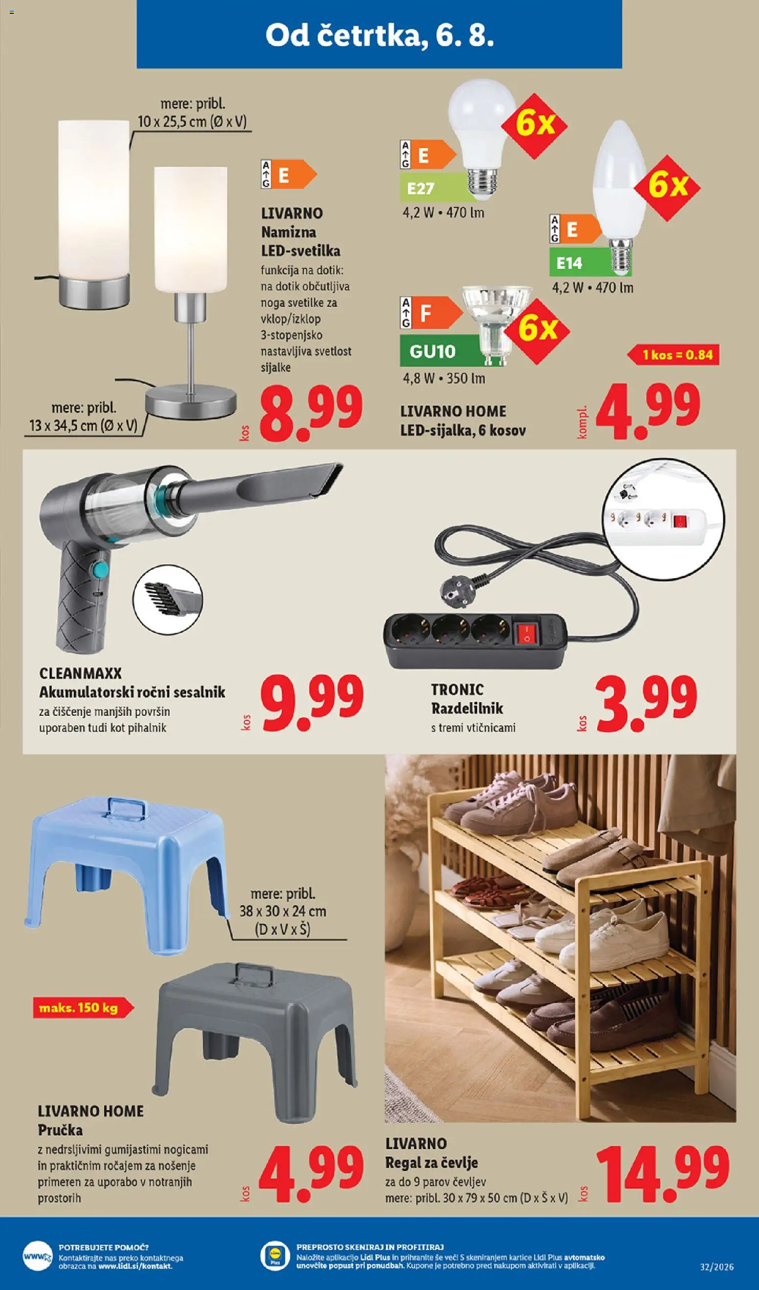 Novi Lidl katalog ponudbe – veljaven od 06.08.2026 | Stran: 33 | Izdelki: Kos, Regal, Sesalnik, Razdelilnik