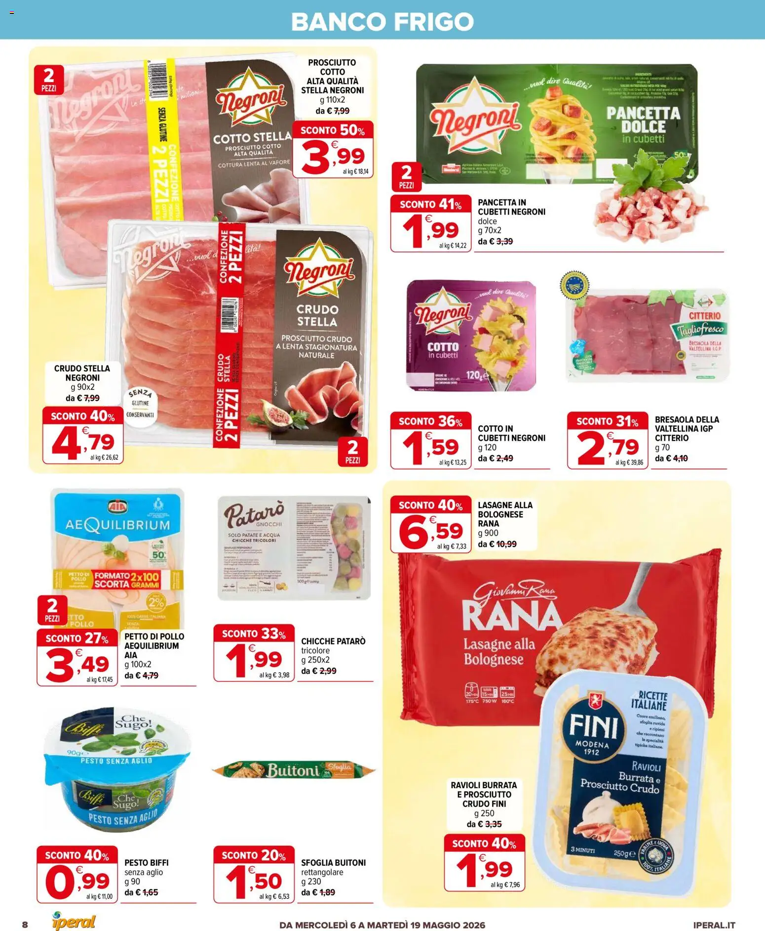 Volantino Iperal del 06.05.2026 | Pagina: 8 | Prodotti: Prosciutto Cotto, Uova, Patate, Prosciutto