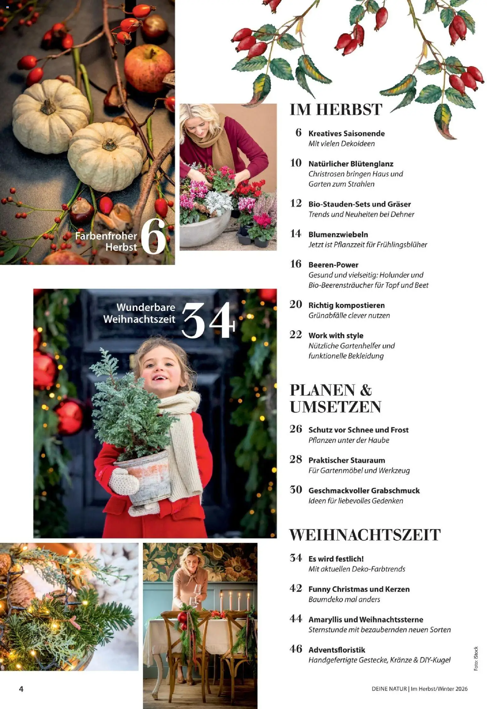 Dehner Magazine HERBST/WINTER 2026 gültig ab 09.10.2026 | Seite: 4 | Produkte: Bekleidung, Kerzen, Gartenmöbel