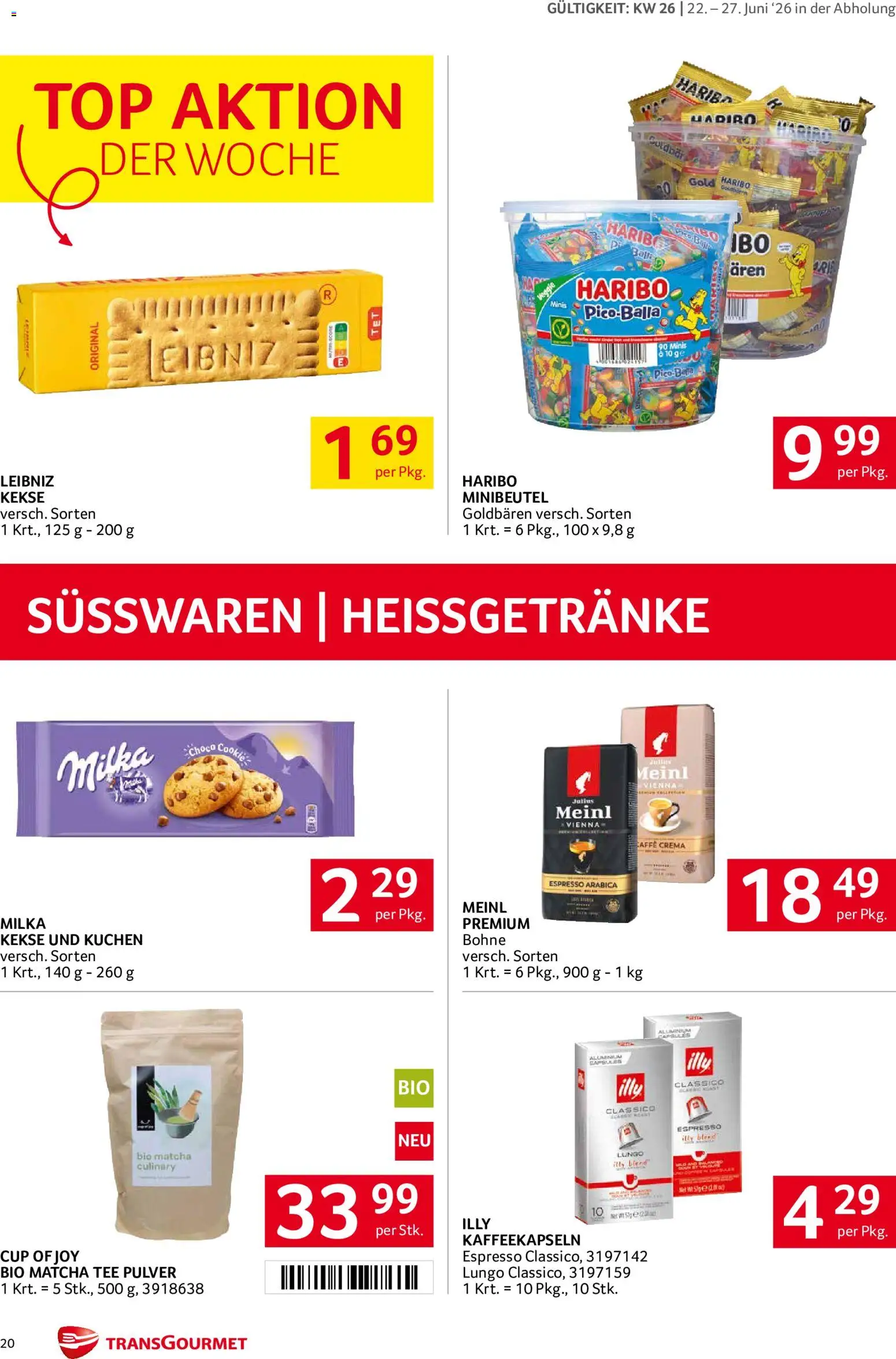 Transgourmet Flugblatt gültig ab 22.06.2026 | Seite: 19 | Produkte: Kekse, Tee