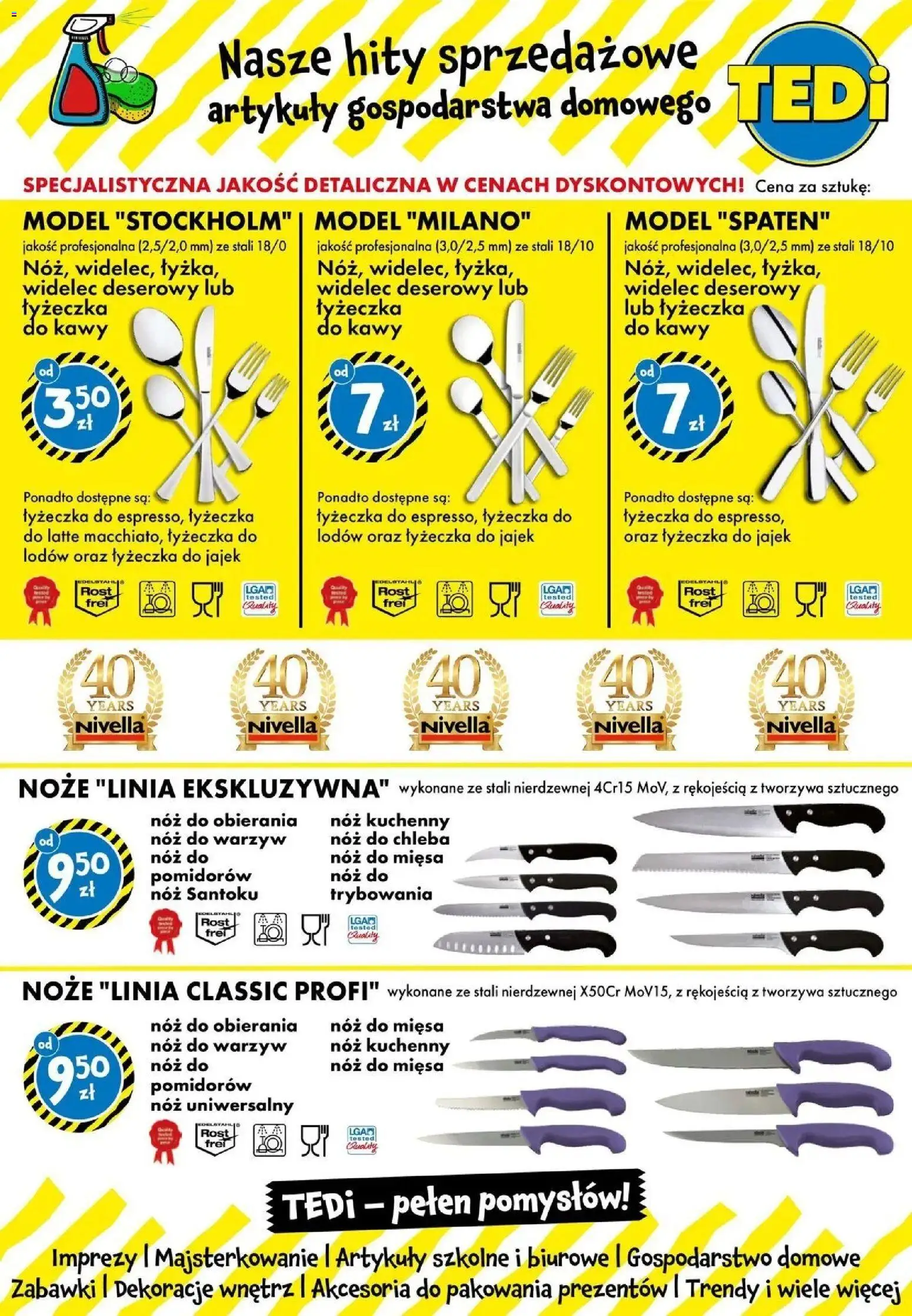 TEDi gazetka - Siemianowice Śląskie od (27.08.2026 - 03.09.2026) | Strona: 15 | Produkty: Zabawki, Noże, Dekoracje, Artykuły szkolne