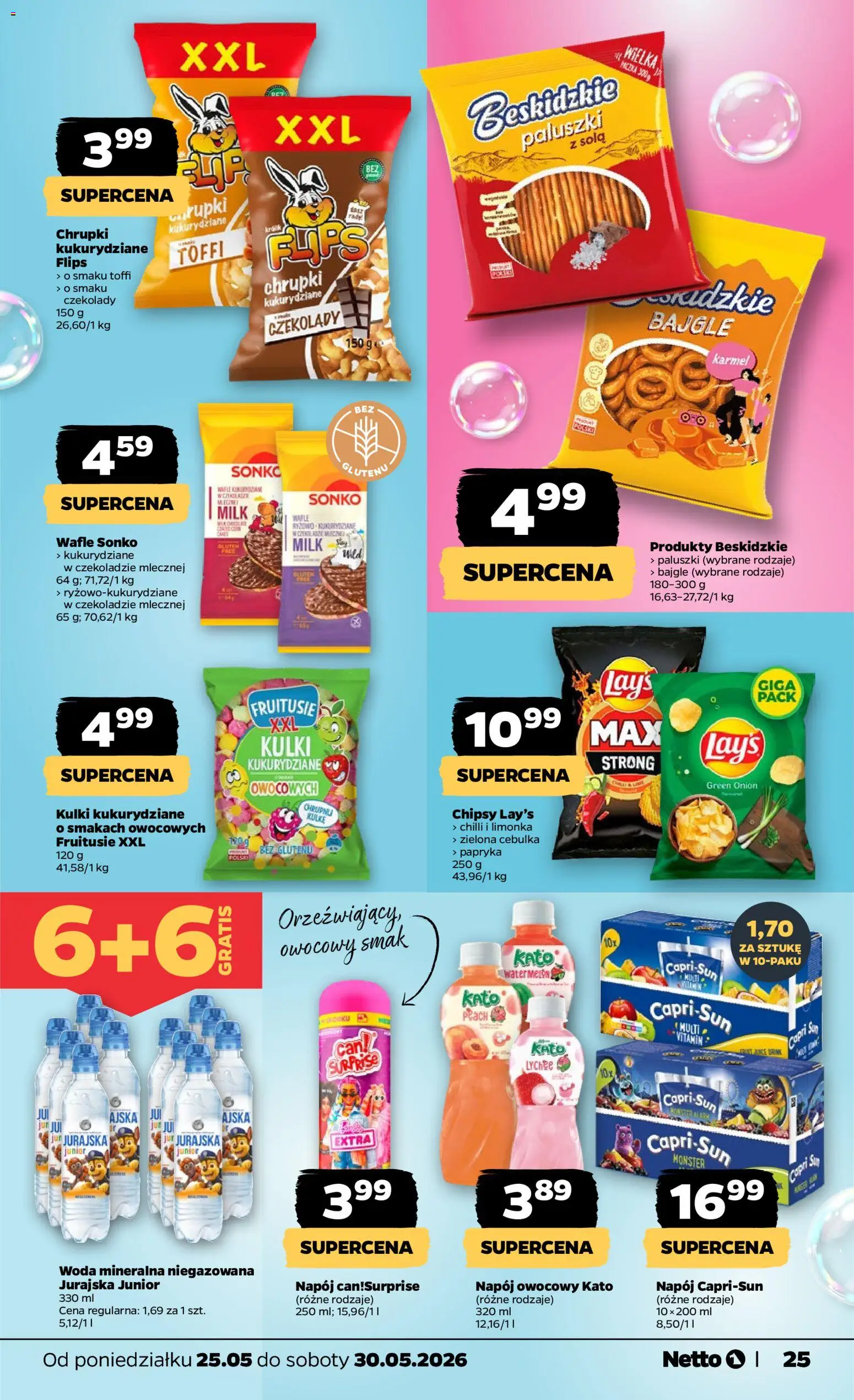 Netto gazetka od poniedziałku spożywcza od 25.05.2026 | Strona: 25 | Produkty: Limonka, Chrupki, Papryka, Paluszki