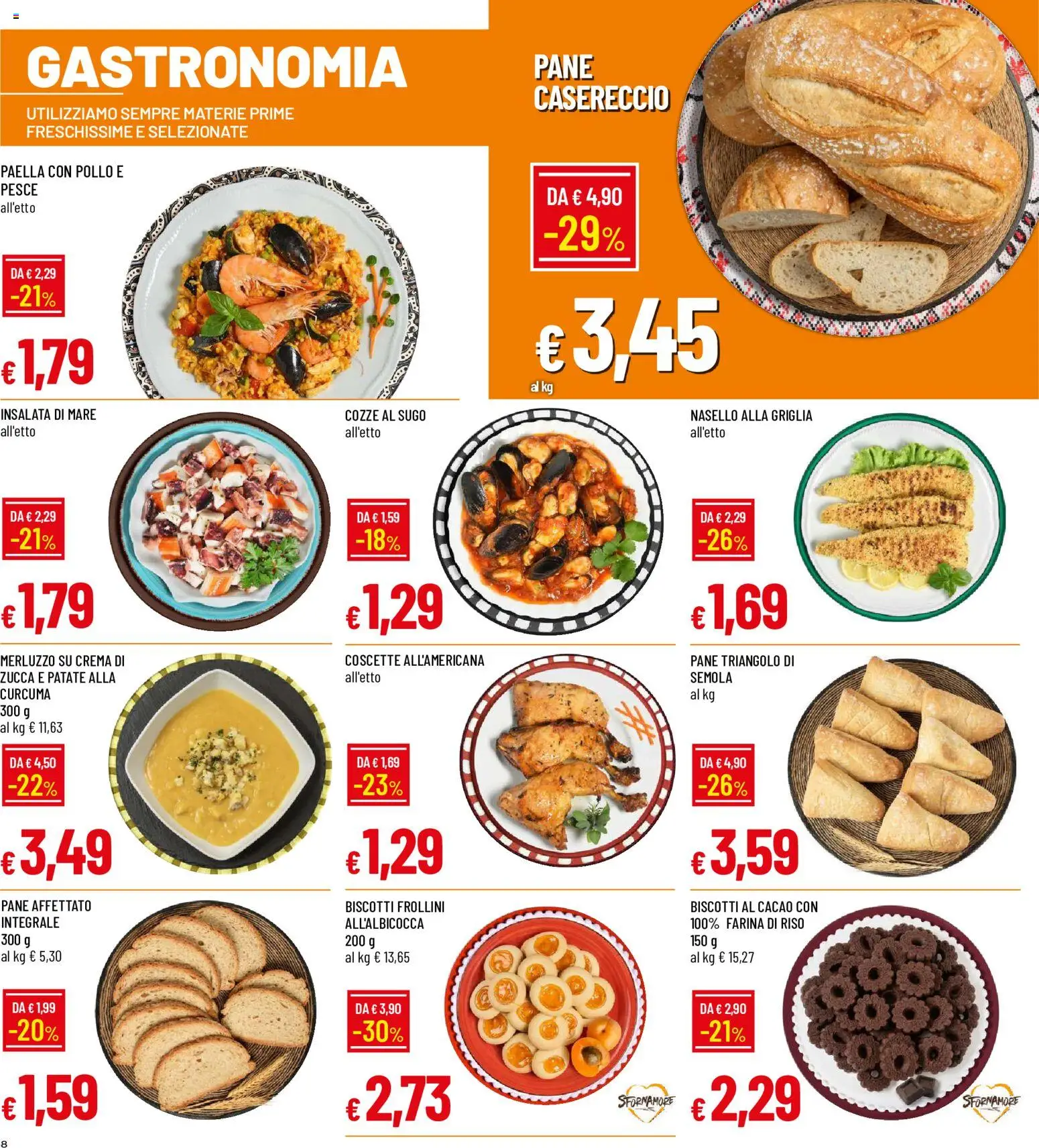 Volantino Famila del 29/10/2026 | Pagina: 8 | Prodotti: Pollo, Patate, Semola, Nasello