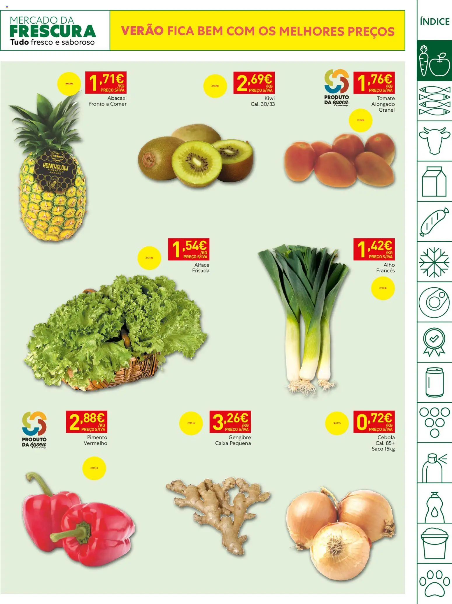 Recheio folheto Madeira │ válido de 14/07/2026 | Página: 3 | Produtos: Cebola, Caixa, Abacaxi, Kiwi