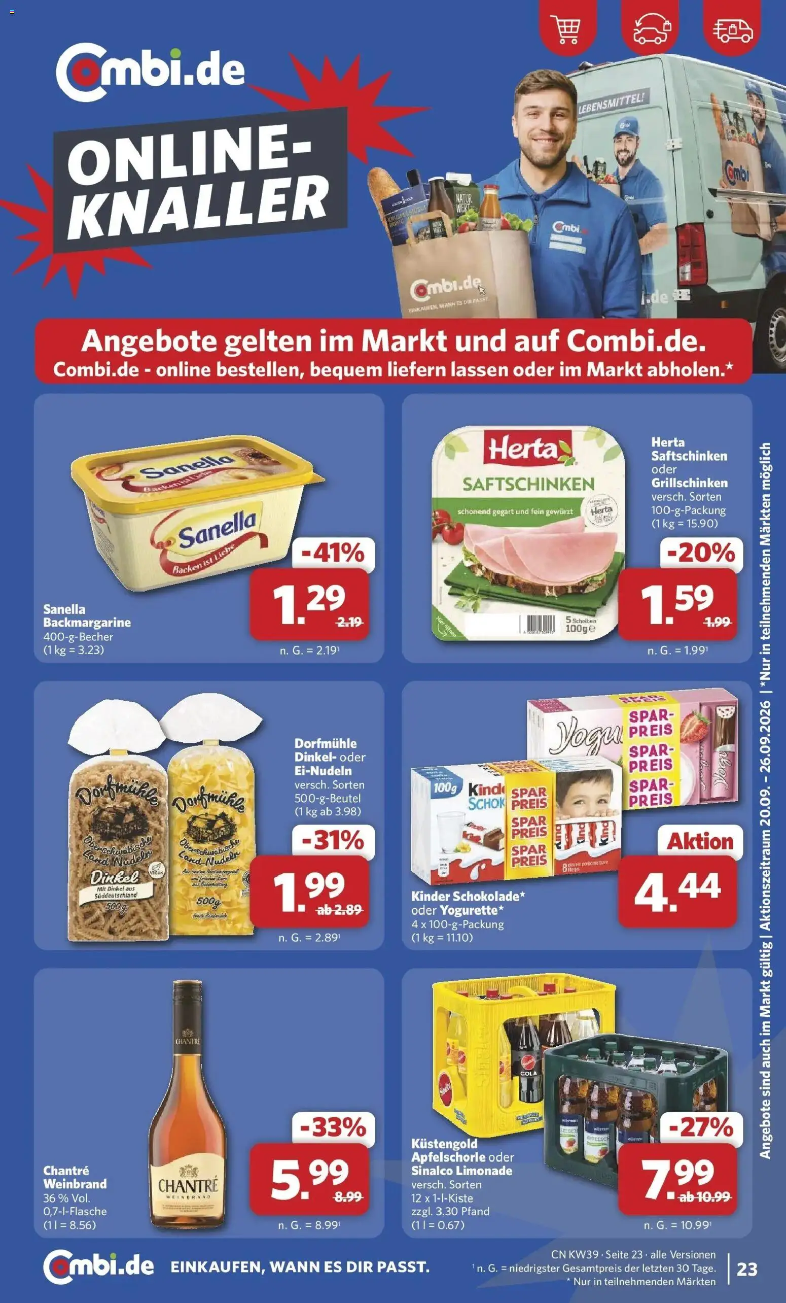 Combi Prospekt Twistringen – gültig ab 21.09.2026 | Seite: 25 | Produkte: Sinalco, Cola, Limonade, Sanella