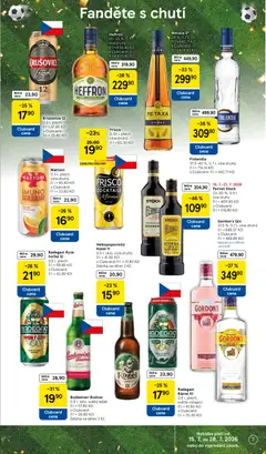 Náhled letáku Fernet Stock, 23-30 %, 0,5 l, více druhů od 15.07.2026 | Strana: 7 | Produkty: Budvar, Radegast Ryze Hořká 12, Velkopopovický Kozel 11, Dry gin