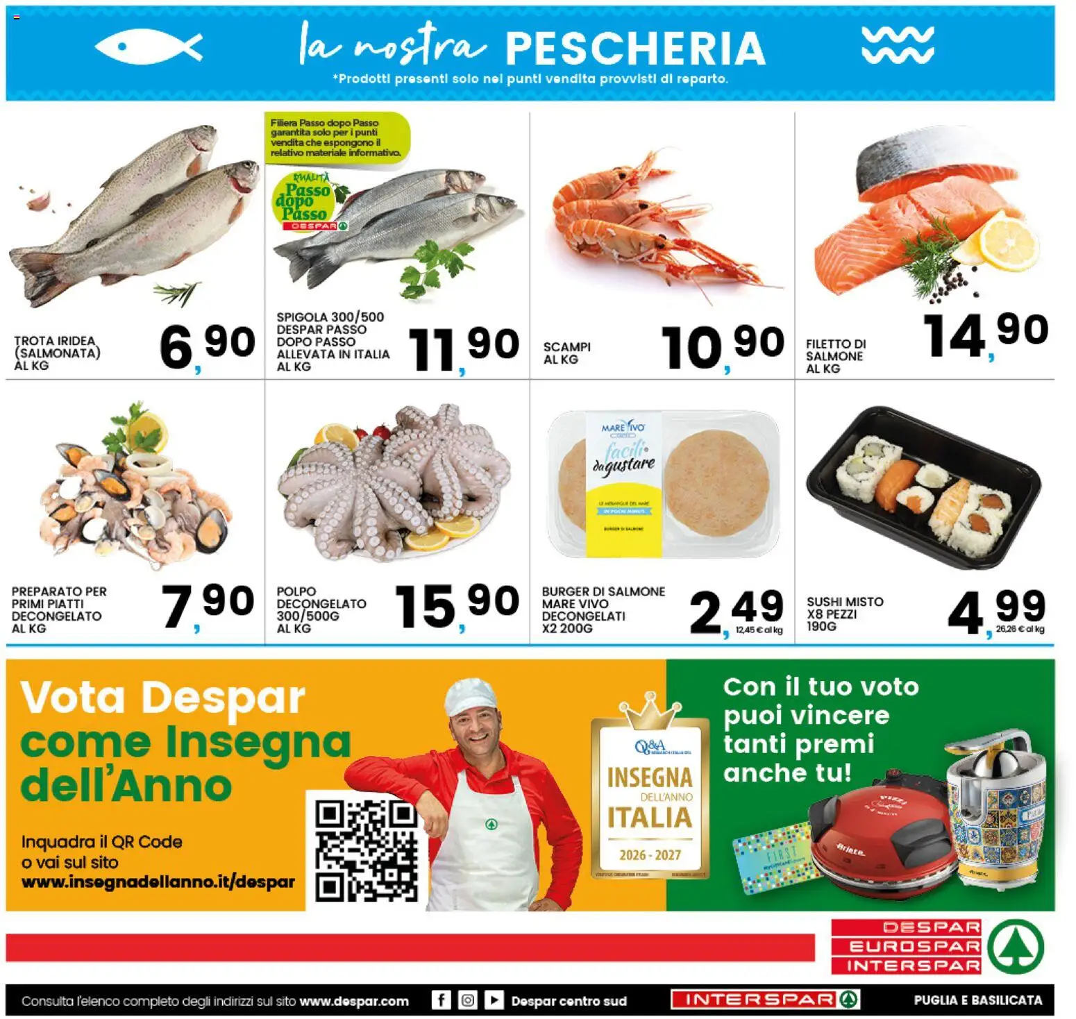 Volantino Interspar del 20/08/2026 | Pagina: 16 | Prodotti: Piatti, Polpo, Spigola, Sushi