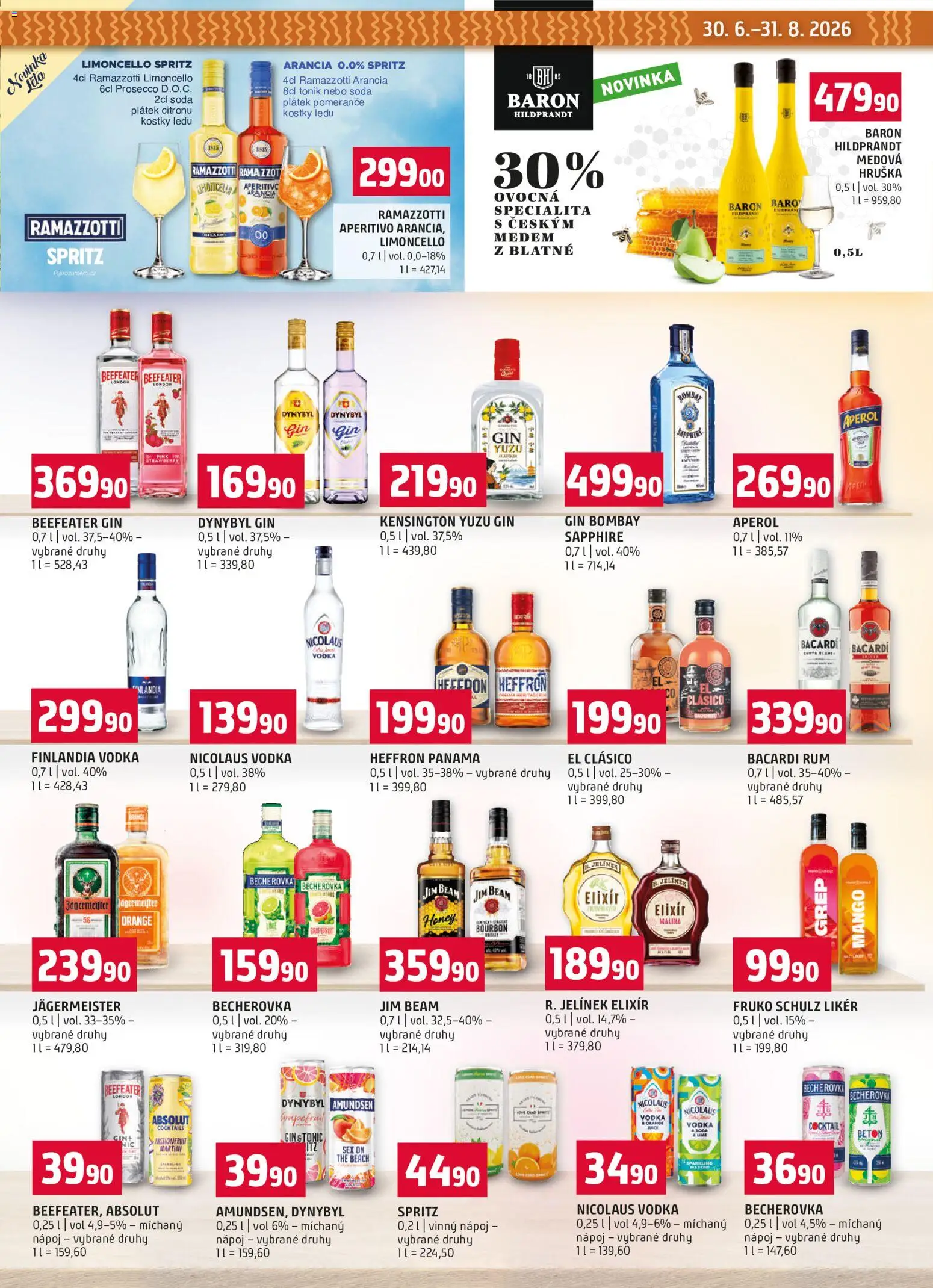 Terno leták - Letní speciál od 30.06.2026 | Strana: 9 | Produkty: Jim Beam, Heffron, Grep, Likér