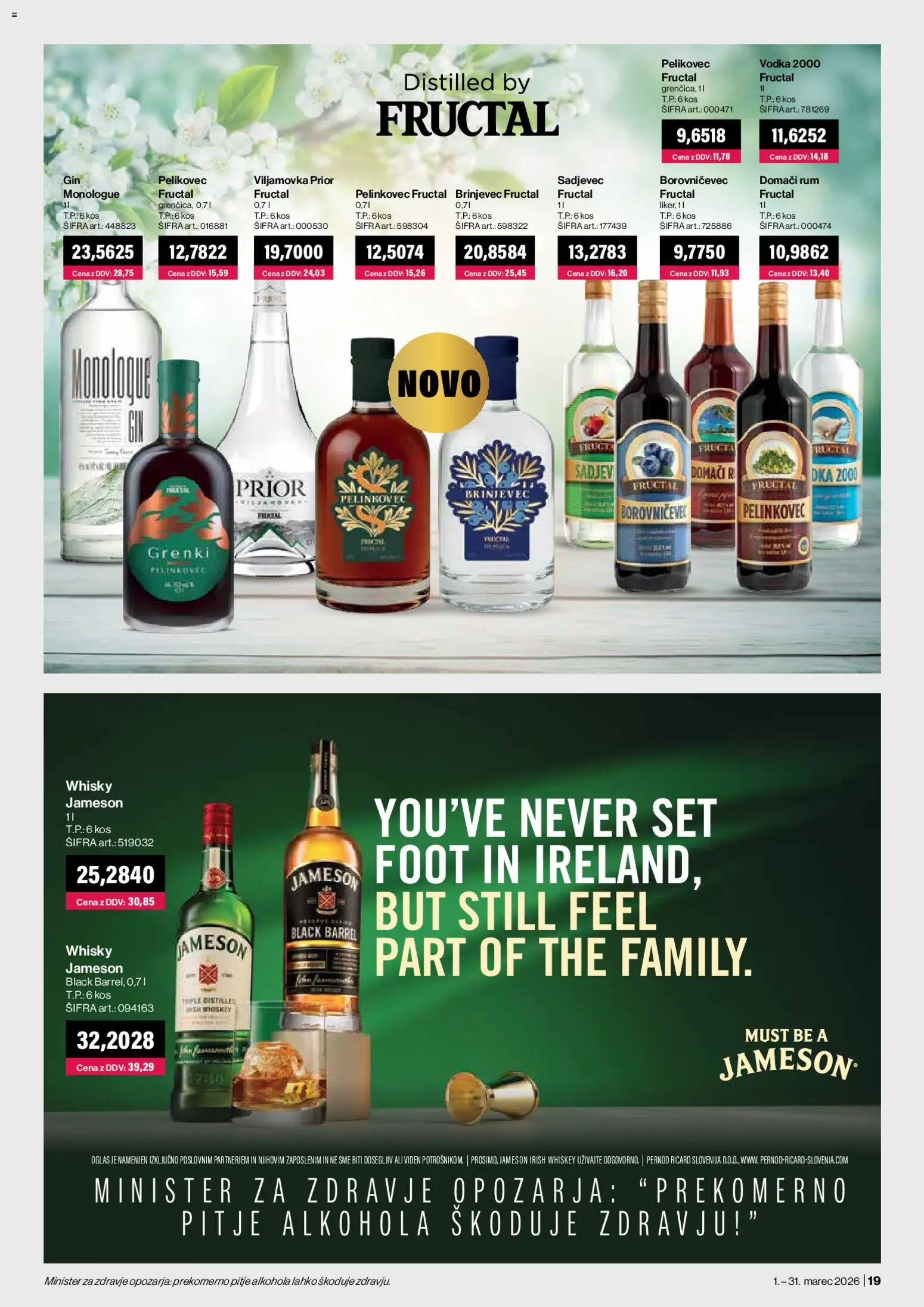 Novi Mercator katalog ponudbe – veljaven od 01.03.2026 | Stran: 19 | Izdelki: Domači rum, Kos, Gin, Vodka