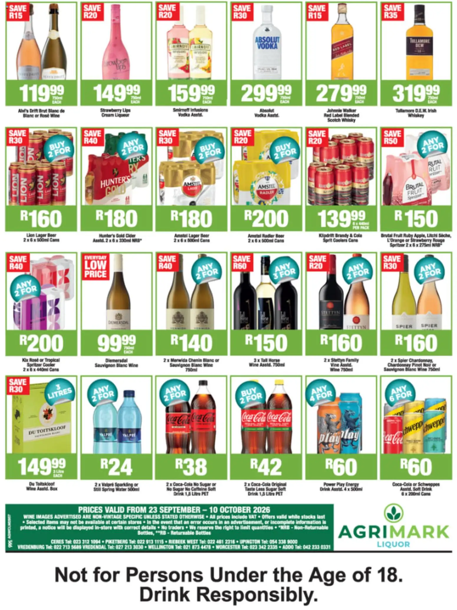 New Agrimark catalogue – valid from 23/09/2026 | Page: 2 | Products: Rose wine, Cream liqueur, Cream, Sugar