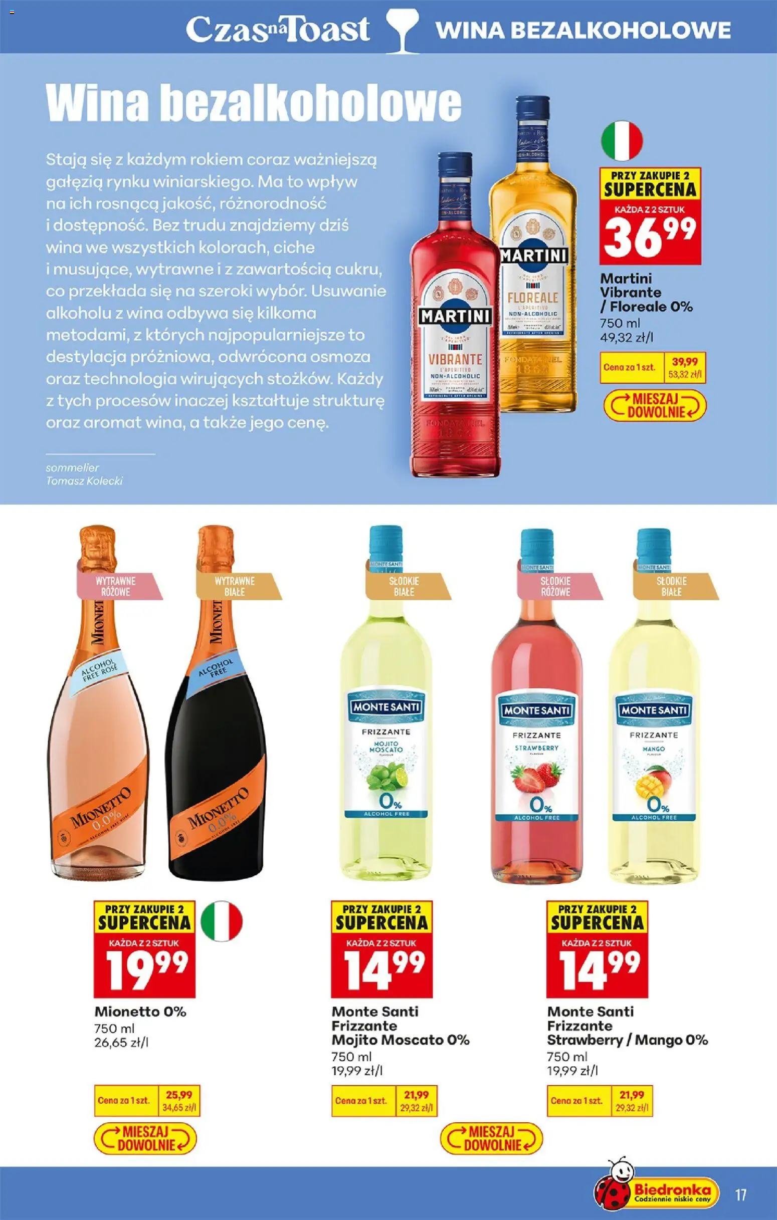 Biedronka gazetka - Czas na toast od 04.05.2026 | Strona: 17 | Produkty: Mango, Martini, Monte Santi