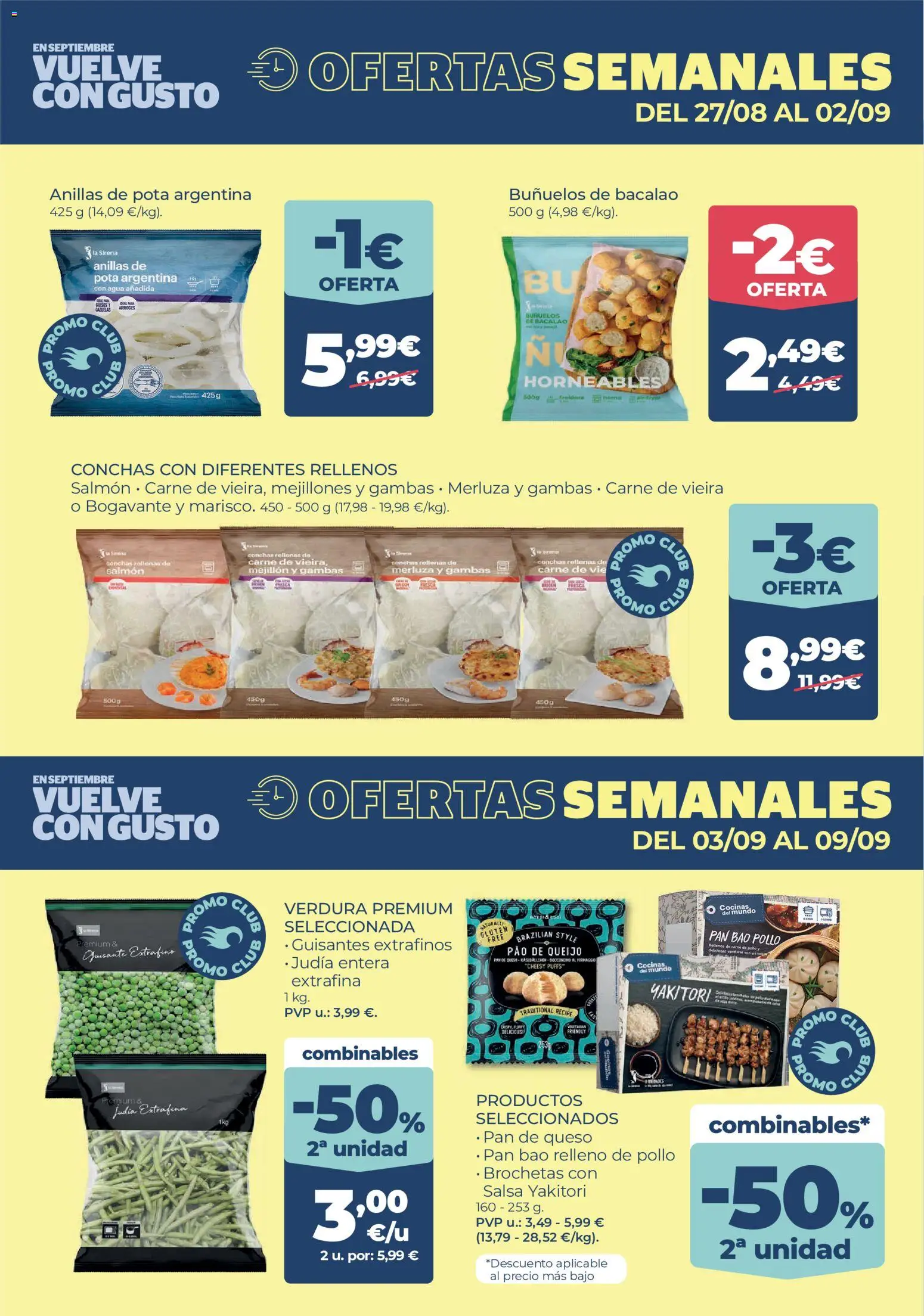 La Sirena folleto │ válido desde el 27/08/2026 | Página: 2 | Productos: Queso, Pan, Carne de pollo, Salmón