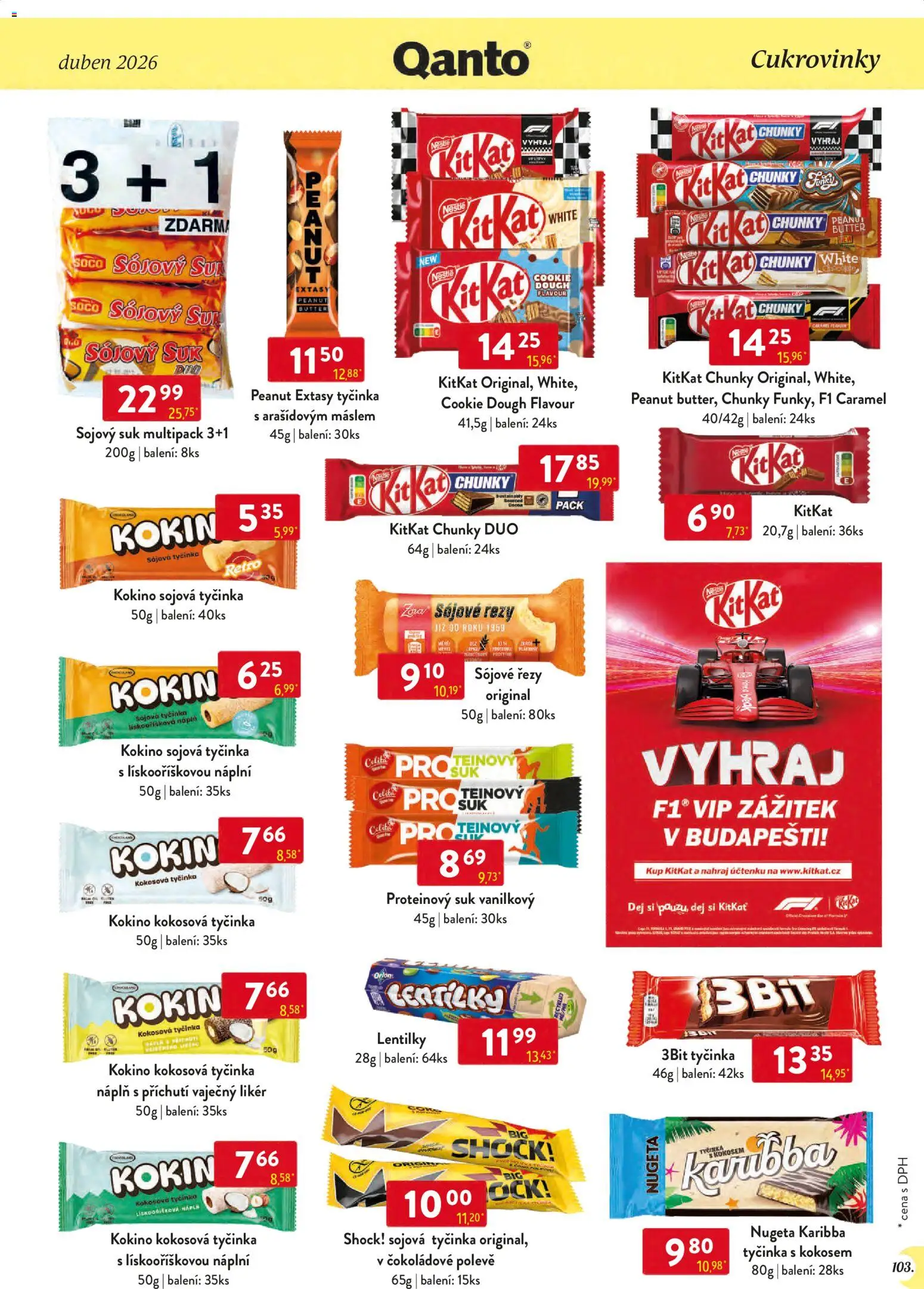 Astur & Qanto leták - Velkoobchod 04/2026 od 01.04.2026 | Strana: 103 | Produkty: Tyčinky, Likér, Vaječný Likér, Lentilky