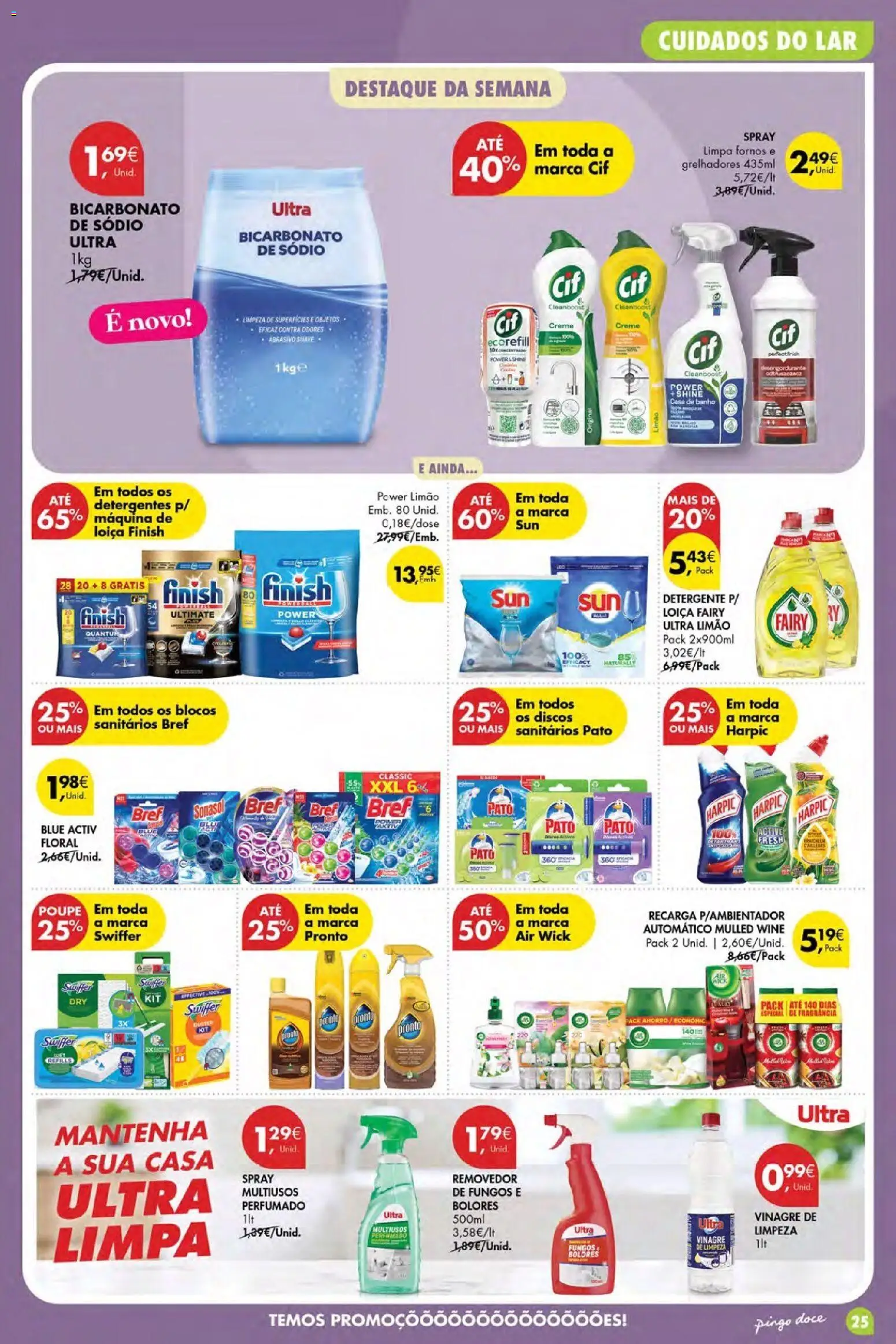 Pingo Doce folheto Poupe Esta Semana Açores │ válido de 22/10/2026 | Página: 25 | Produtos: Vinagre, Bicarbonato de sódio, Detergente, Casa de banho