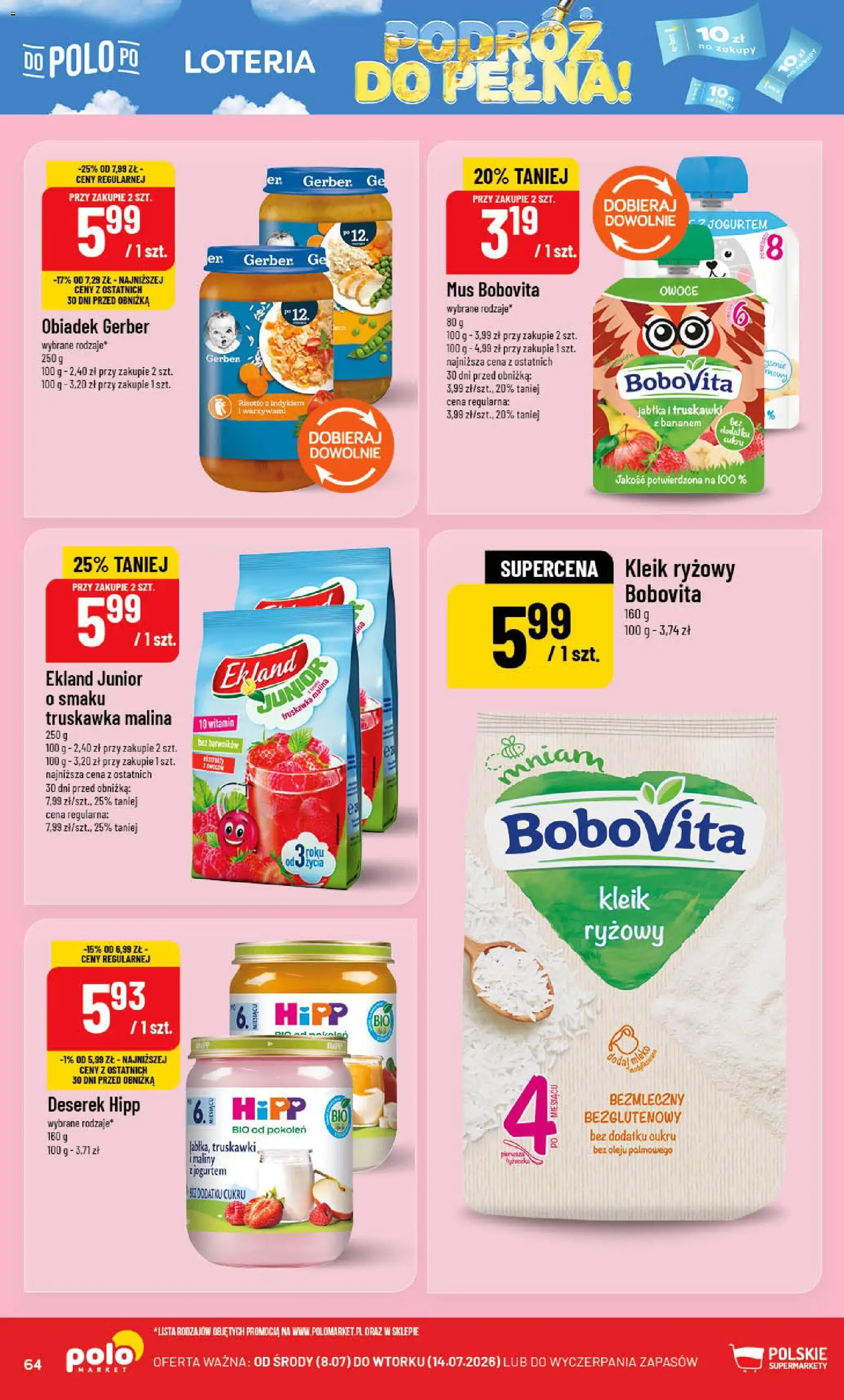 POLOmarket gazetka od 08.07.2026 | Strona: 64 | Produkty: Malina, Mleko, Jabłka, Owoce
