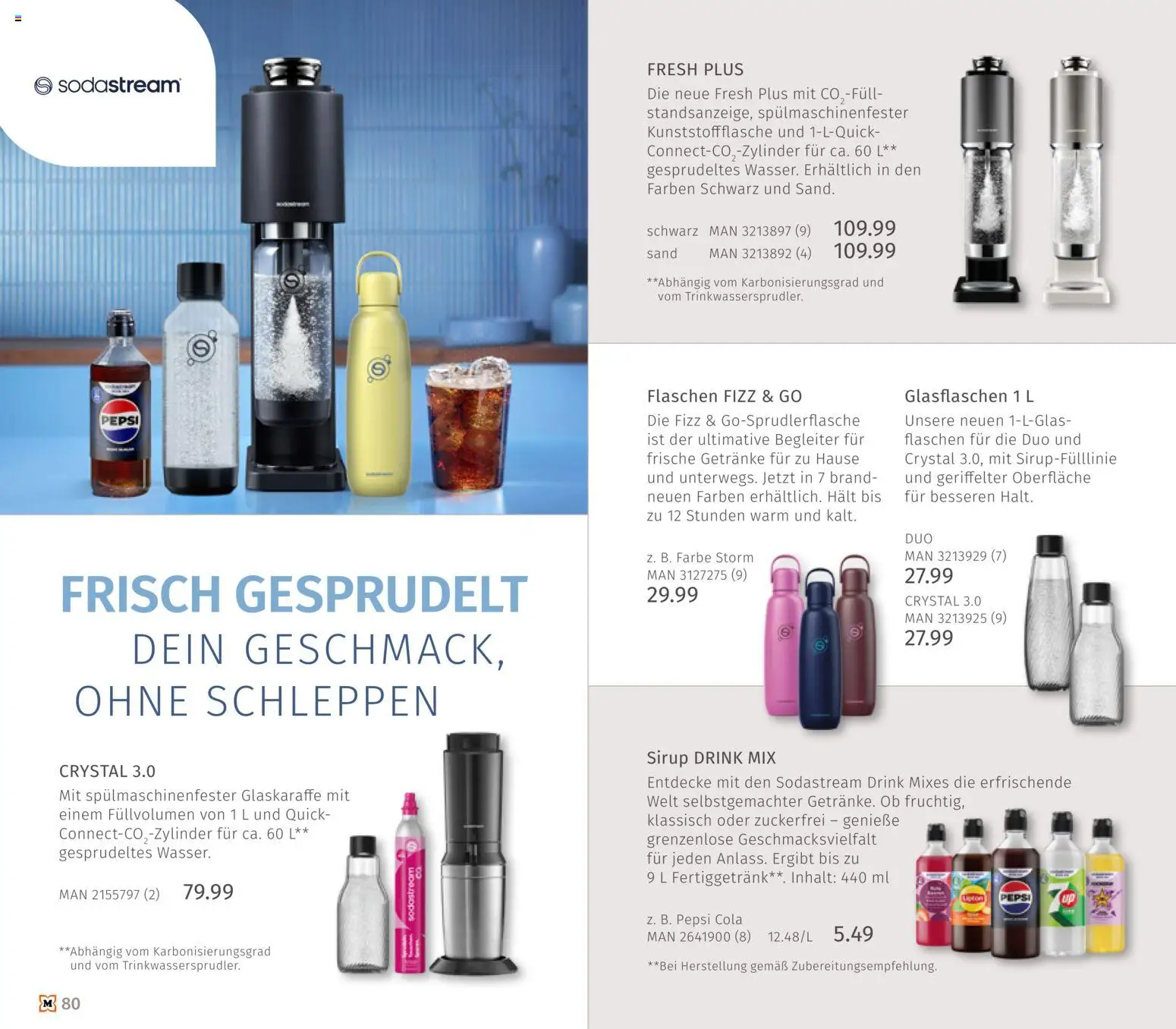 Müller Haushaltskatalog – gültig ab 01.10.2026 | Seite: 80 | Produkte: Cola, Sirup, Pepsi, Sodastream
