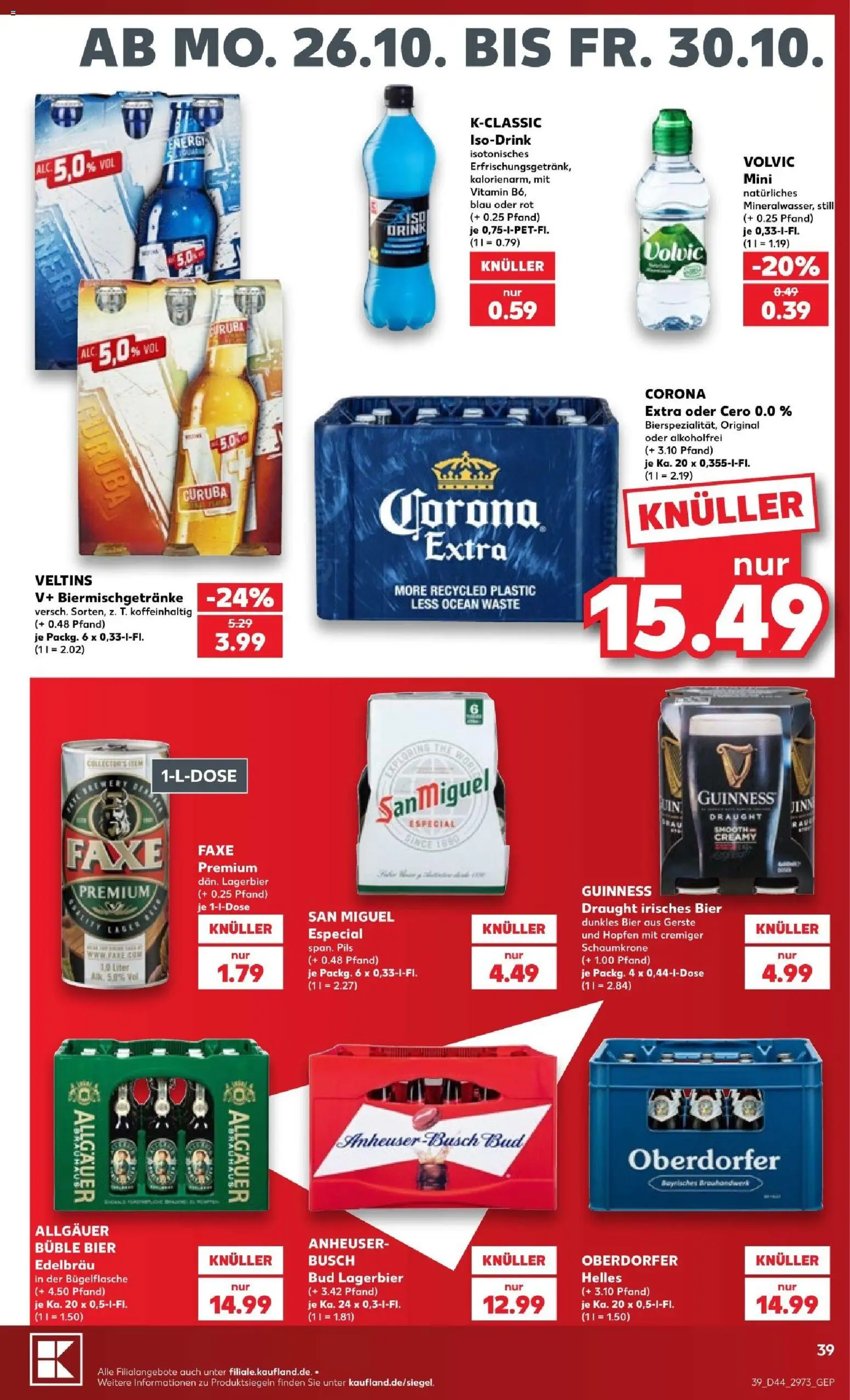 Kaufland Prospekt Zeitz – gültig ab 26.10.2026 | Seite: 39 | Produkte: Energy, Bier, Pils, Volvic