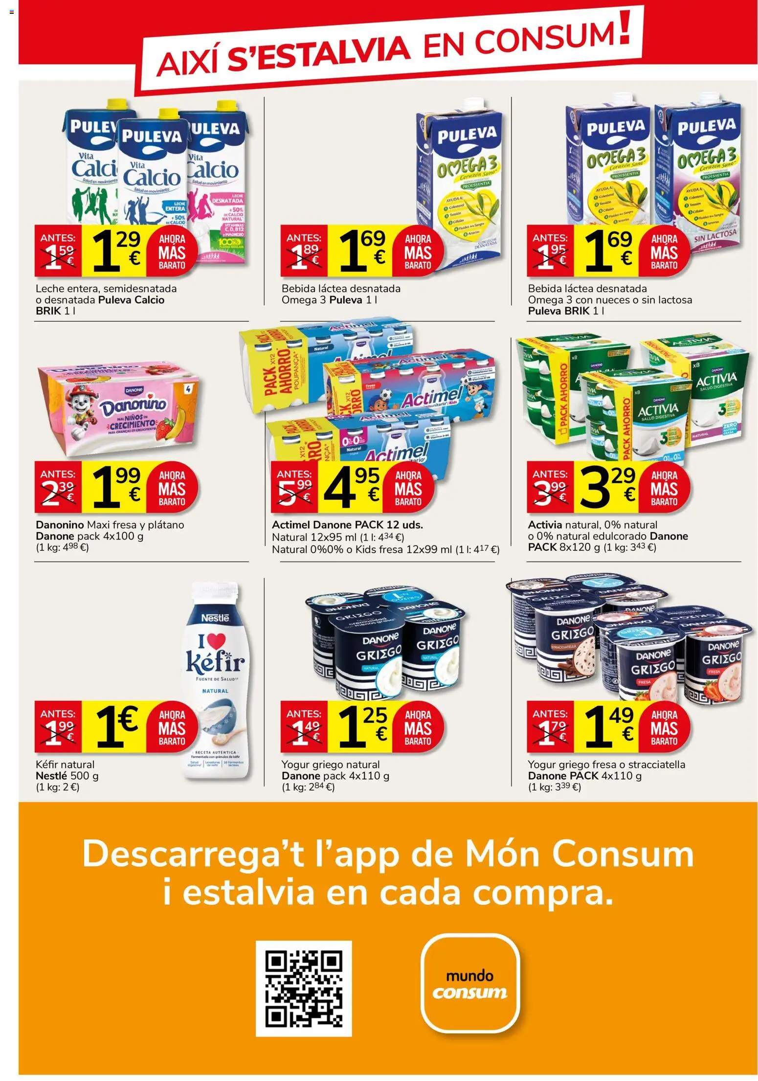 Consum folleto │ válido desde el 24/09/2026 | Página: 3 | Productos: Leche desnatada, Omega, Kéfir, Yogur