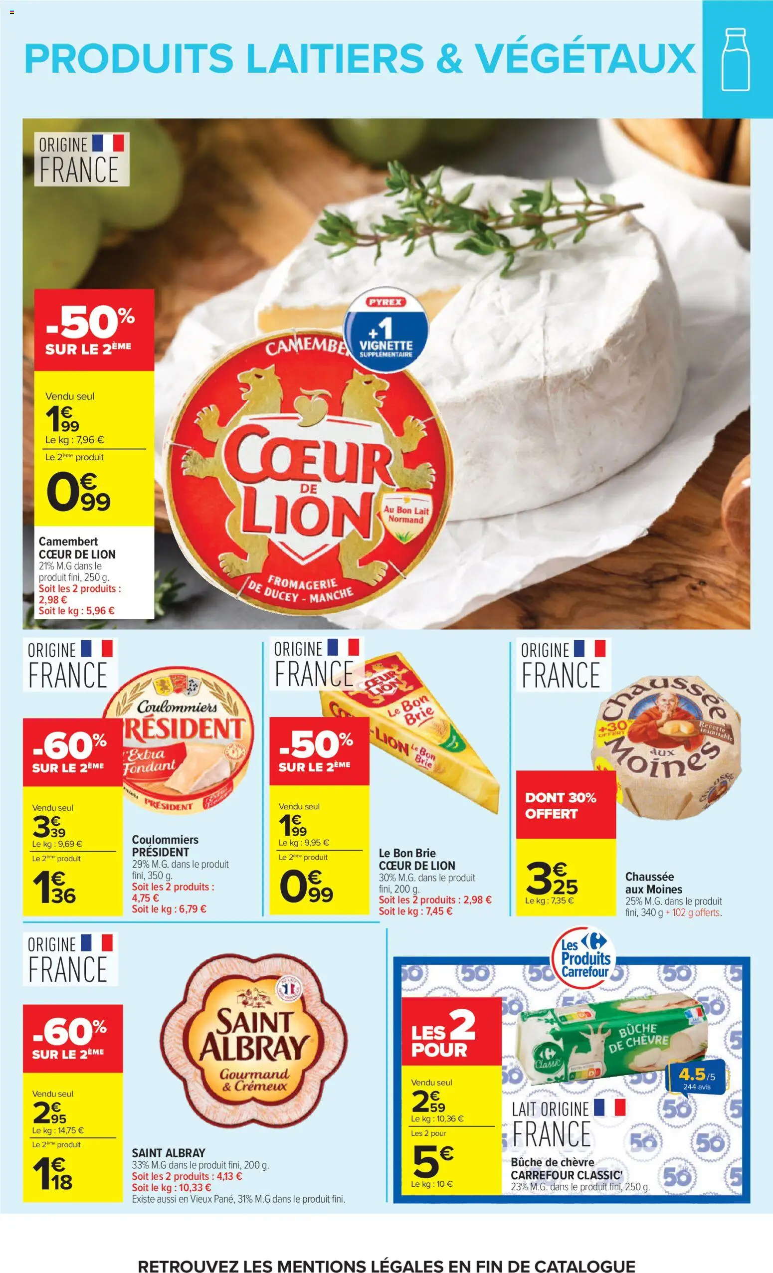 {H1} | Page: 26 | Produits: Lait, Brie, Camembert