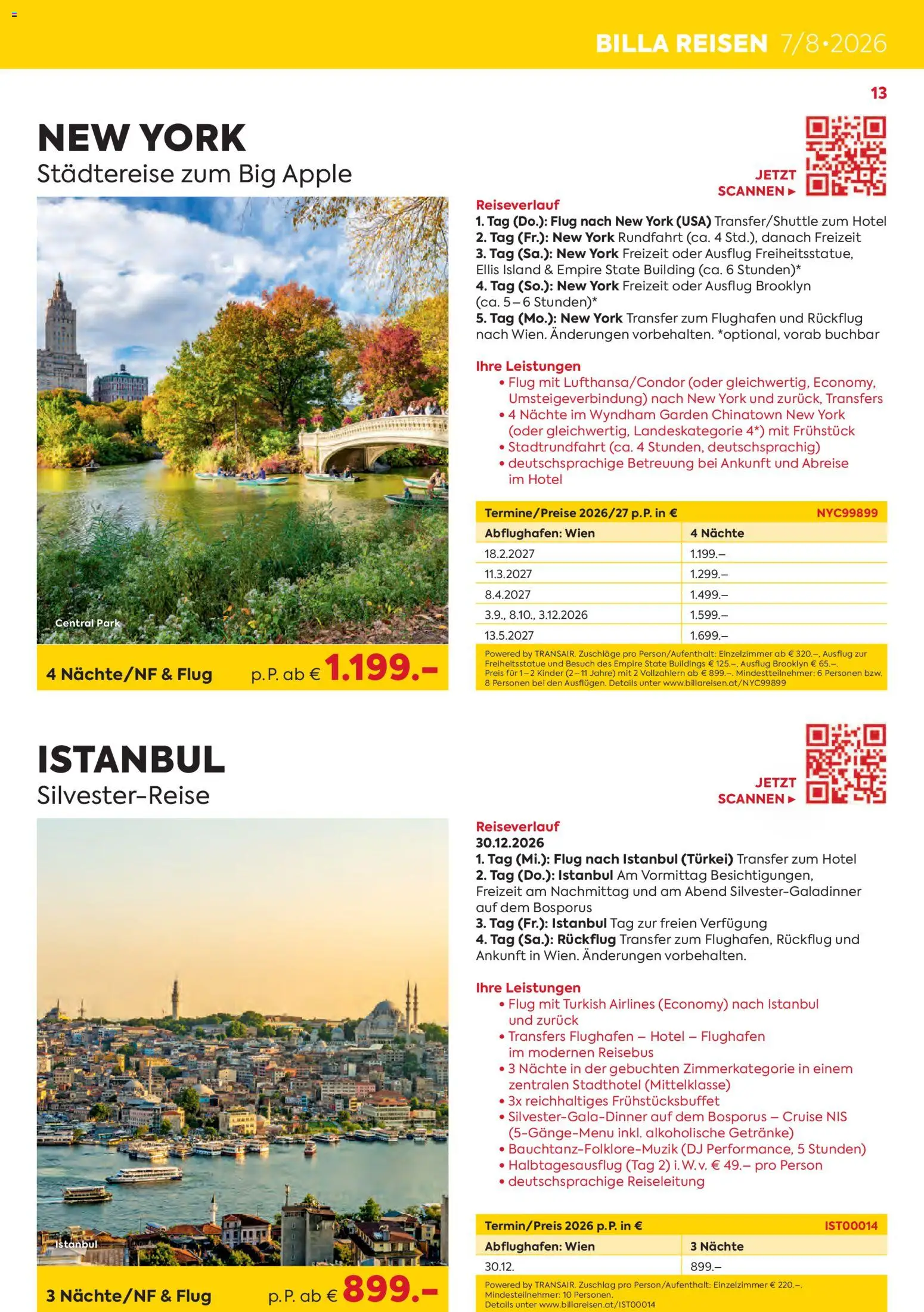 Billa - Billa Reise Kreuzfahrten Rundreise Erlebnisreisen gültig ab 01.07.2026 | Seite: 13 | Produkte: Apple