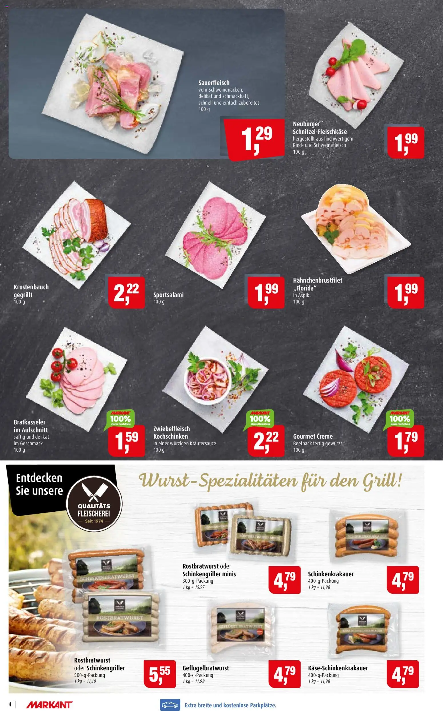 Markant Prospekt – gültig ab 17.08.2026 | Seite: 4 | Produkte: Grill, Creme, Schweinefleisch