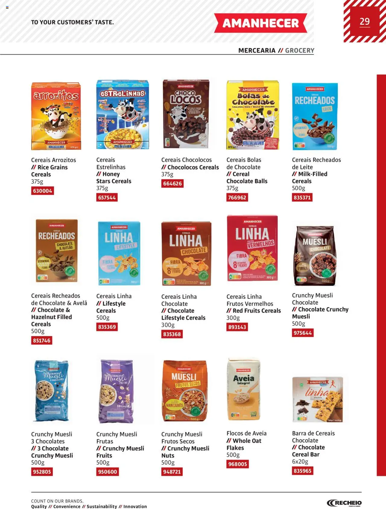 Recheio Amanhecer │ válido de 11/07/2024 | Página: 29 | Produtos: Aveia, Avelãs, Chocolates, Cereais
