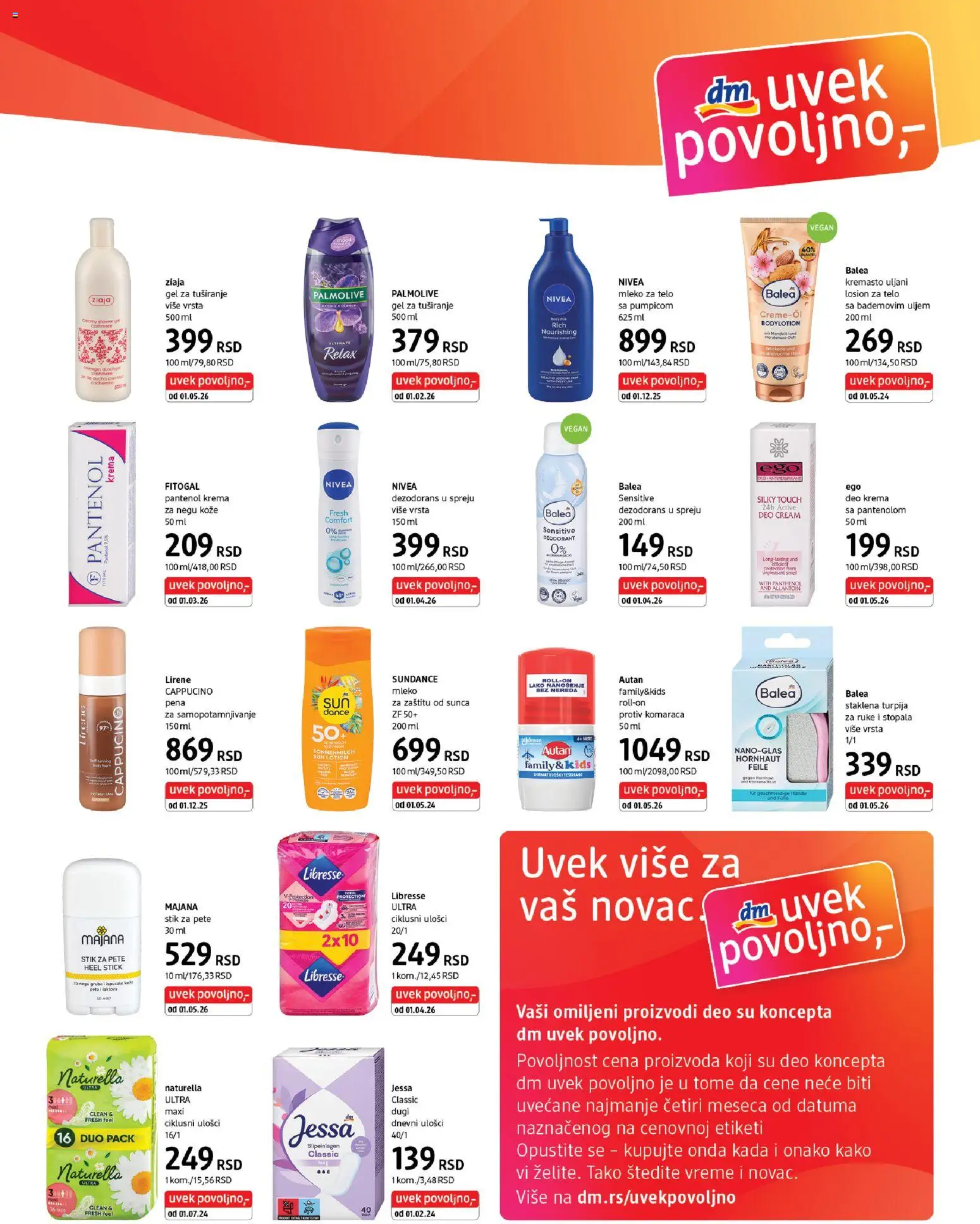 DM Drogerie katalog - važi od 16.05.2026 | Strana: 5 | Proizvode: Krema, Mleko za telo, Gel za tuširanje, Dezodorans