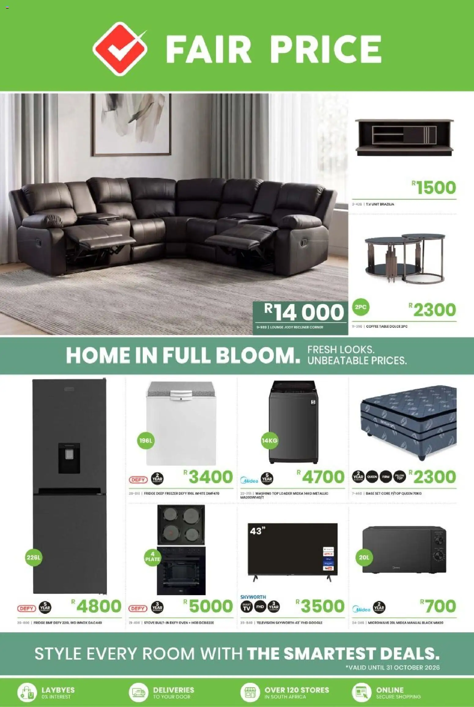 New Fair Price catalogue – valid from 01/10/2026 | Page: 1 | Products: Freezer, Oven, Table, Coffee