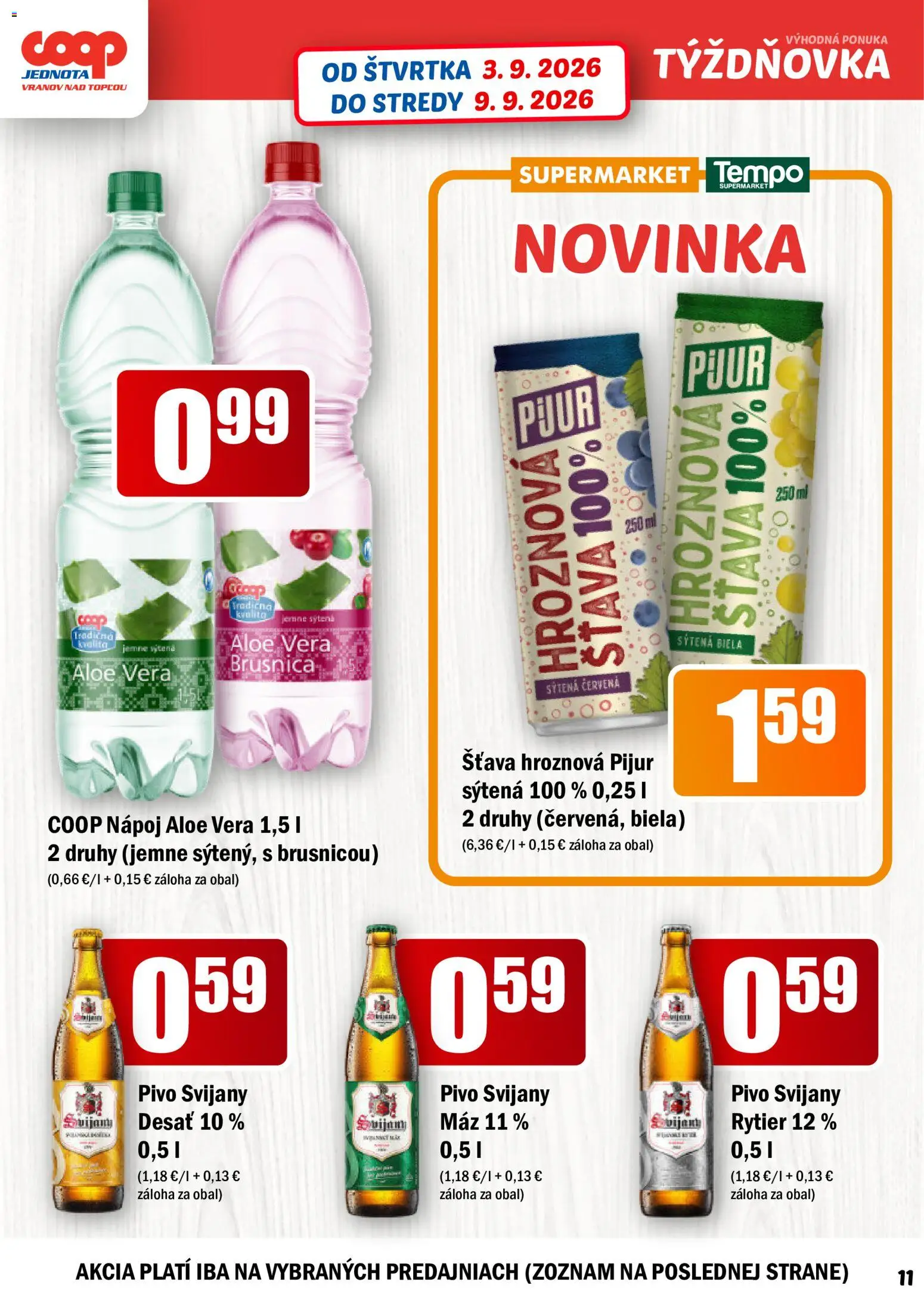 Nové COOP Jednota akcie – leták je platný od 03.09.2026 | Strana: 11