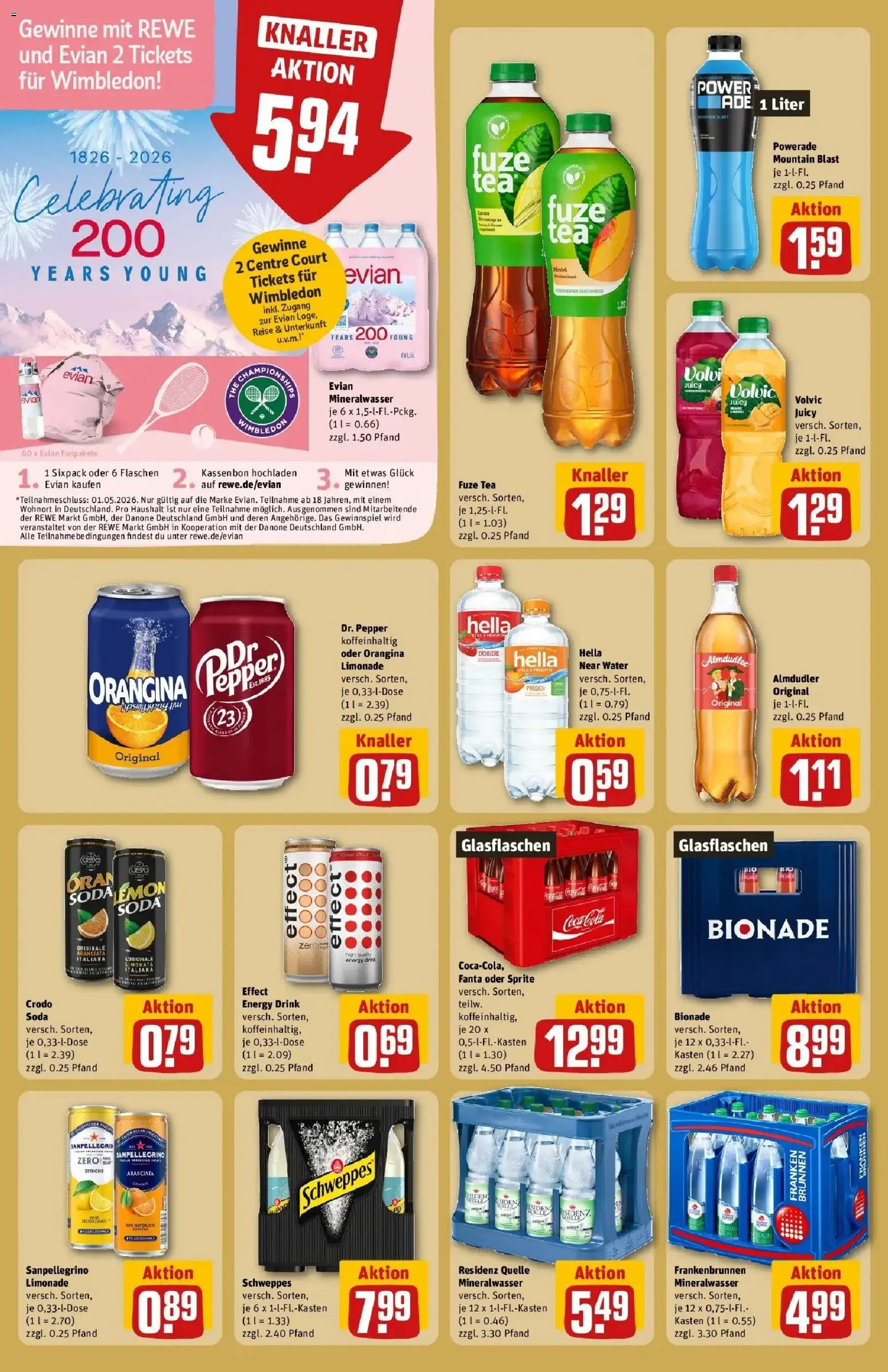 Rewe Prospekt Pegnitz	 – gültig ab 20.04.2026 | Seite: 22 | Produkte: Sprite, Bionade, Schweppes, Volvic
