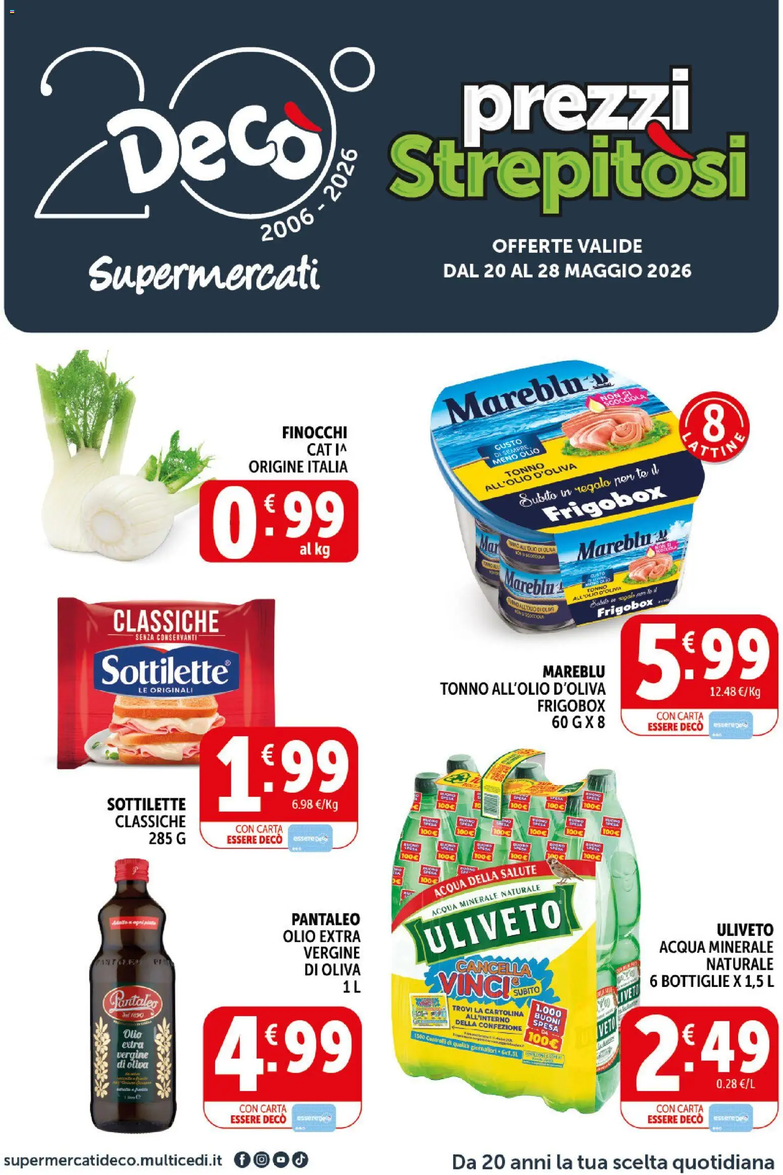 Volantino Decò del 20.05.2026 | Pagina: 1 | Prodotti: Tè, Acqua, Olio, Acqua minerale
