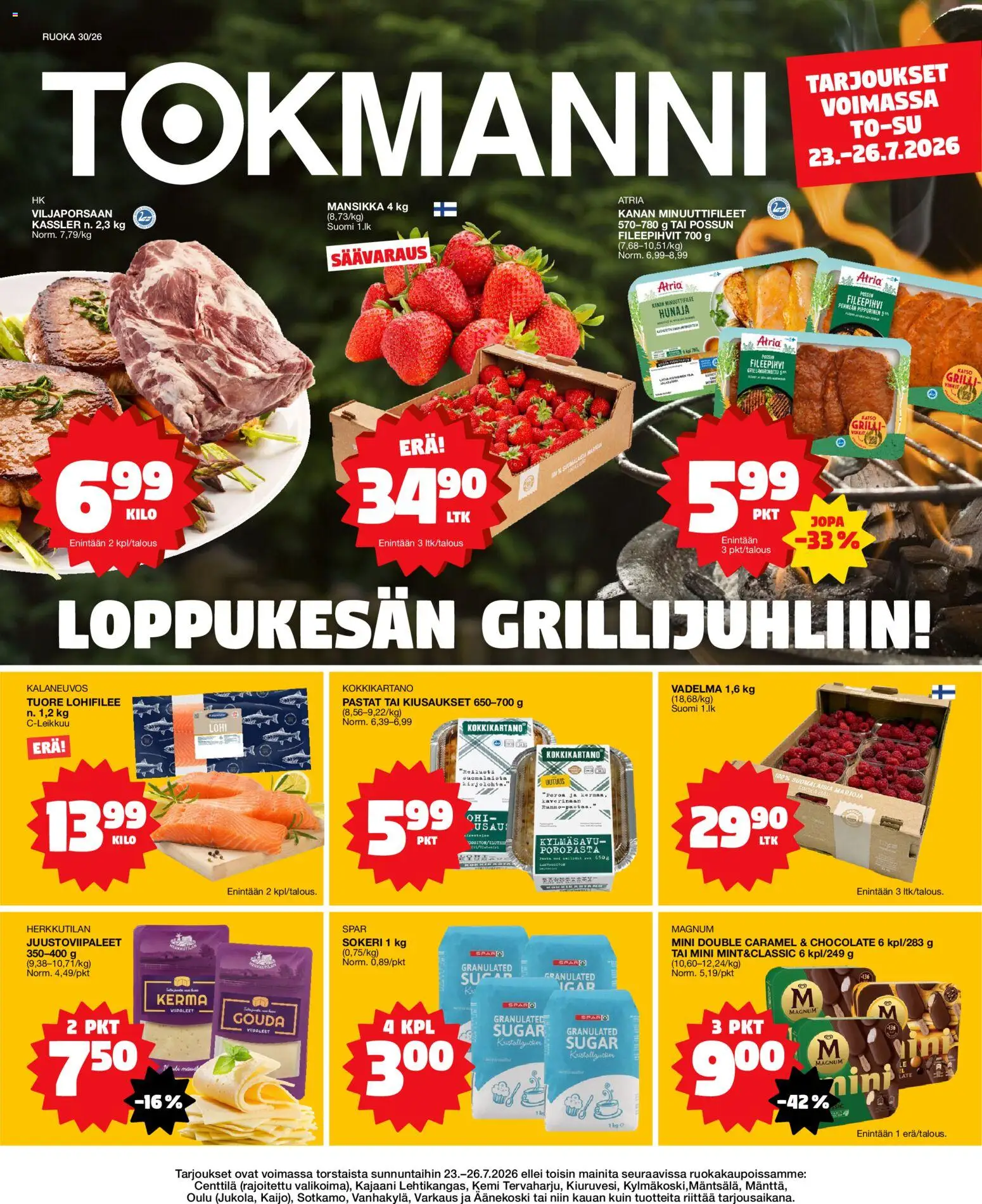 Tokmanni Ruokatarjoukset – voimassa 23/07/2026 alkaen | Sivu: 1
