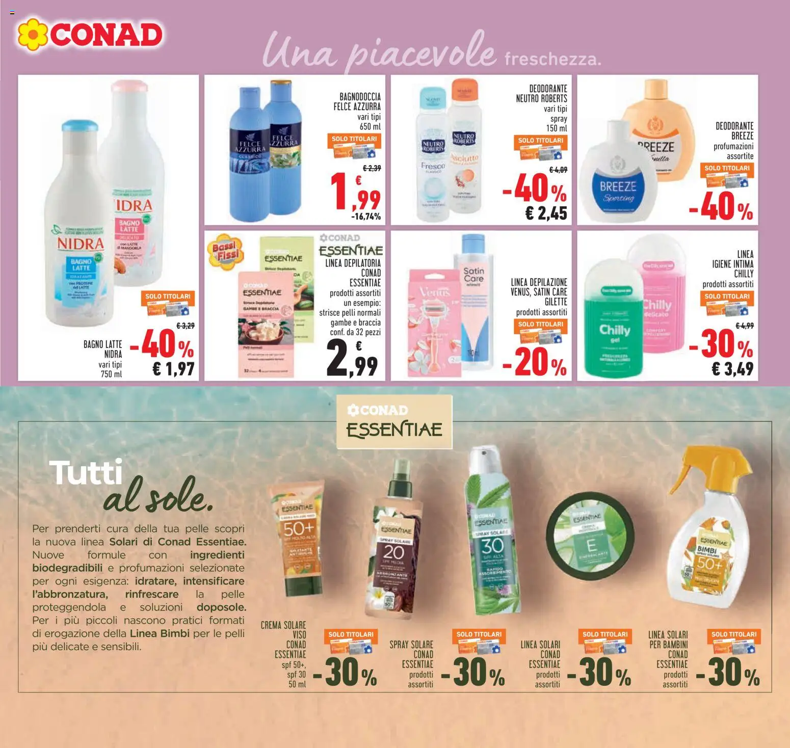 Volantino Conad del 04.06.2026 | Pagina: 23 | Prodotti: Crema, Crema solare, Deodorante, Latte
