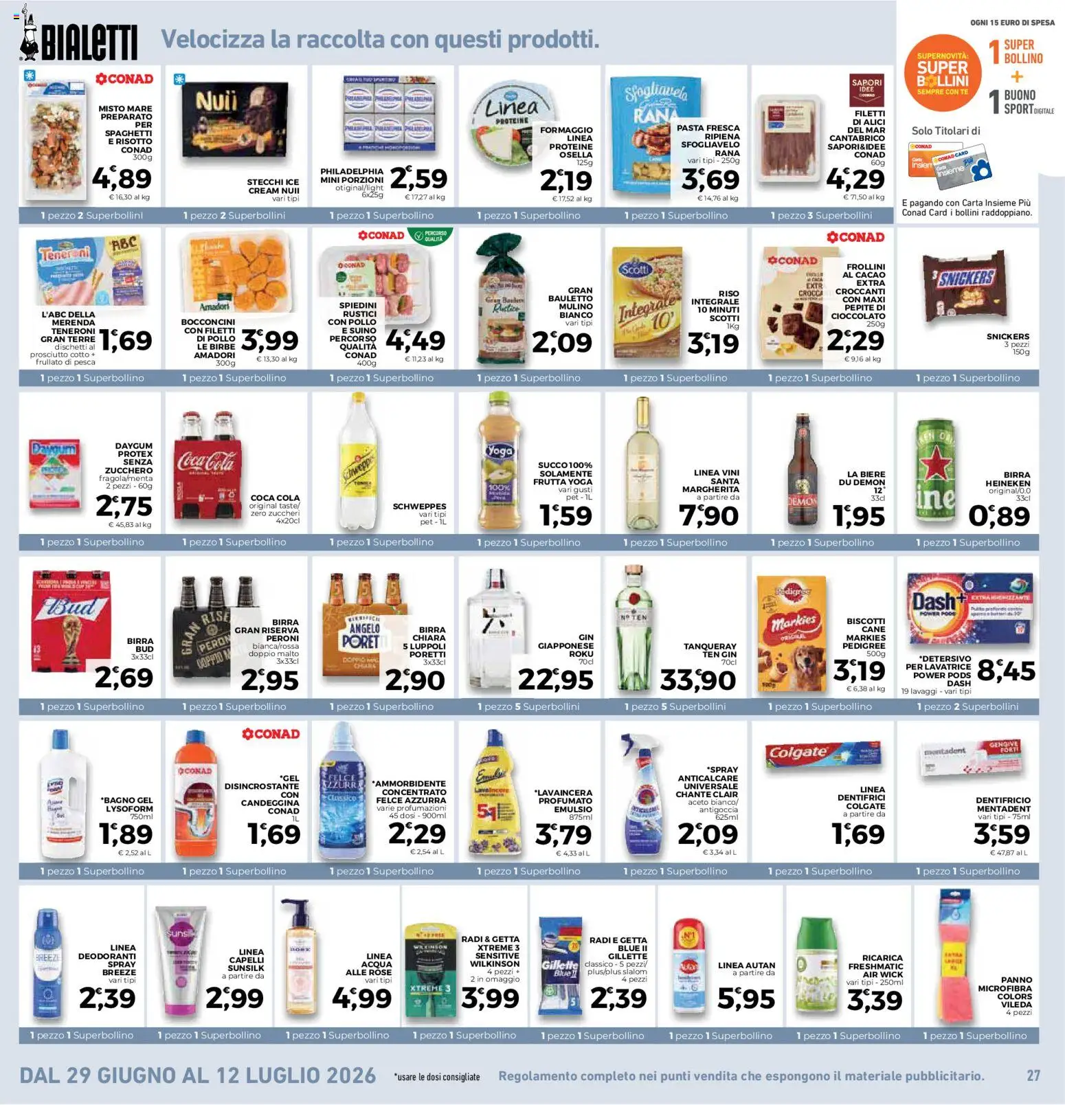 Volantino Conad del 01/07/2026 | Pagina: 27 | Prodotti: Vino, Heineken, Spiedini, Alici