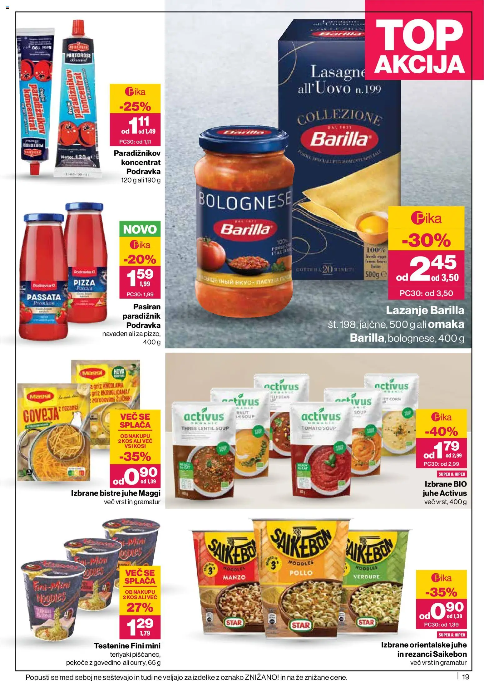 Novi Mercator katalog ponudbe – veljaven od 11.06.2026 | Stran: 19 | Izdelki: Rezanci, Paradiznik, Testenine, Omaka