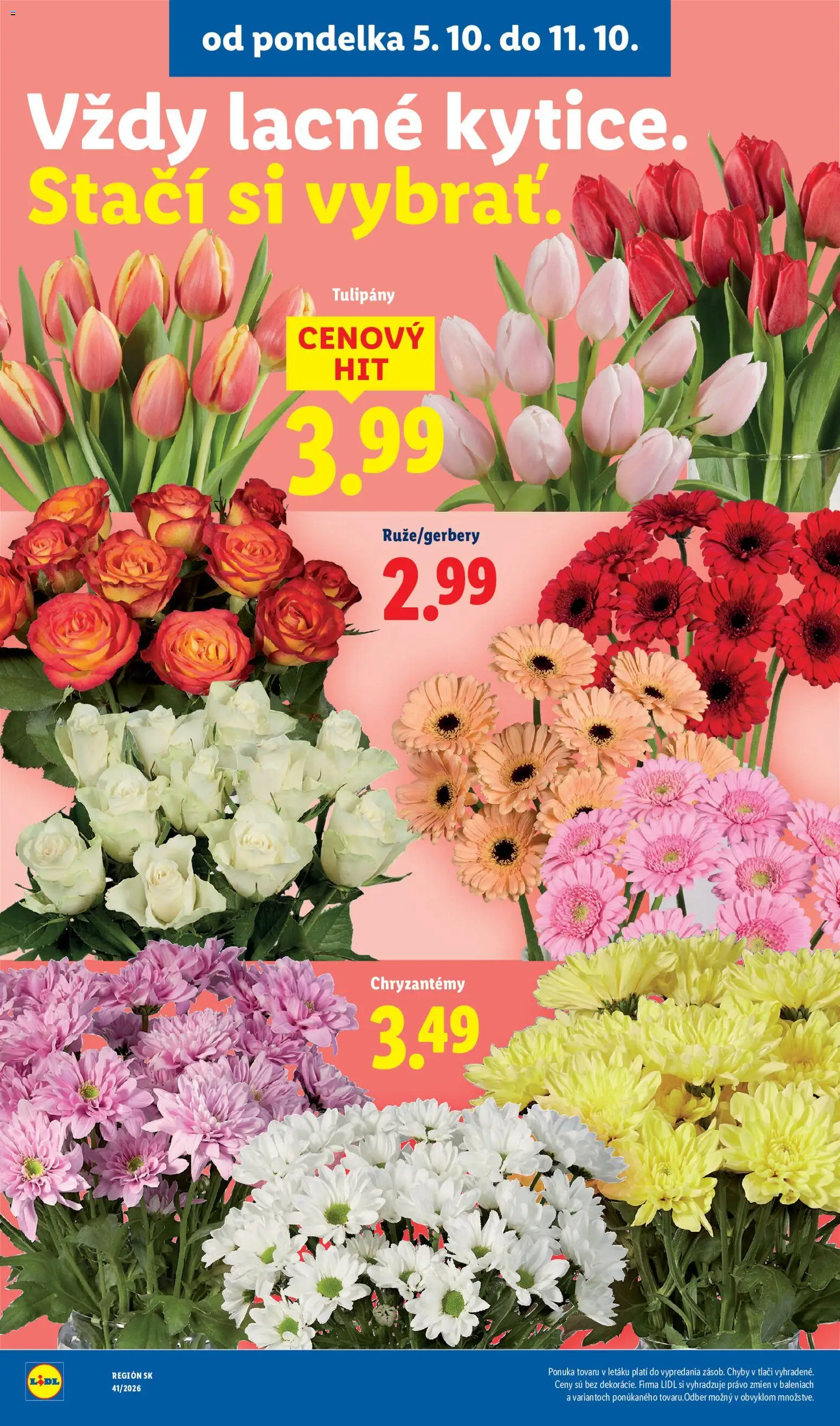 Nové Lidl akcie – leták je platný od 05.10.2026 | Strana: 45 | Produkty: Tulipány