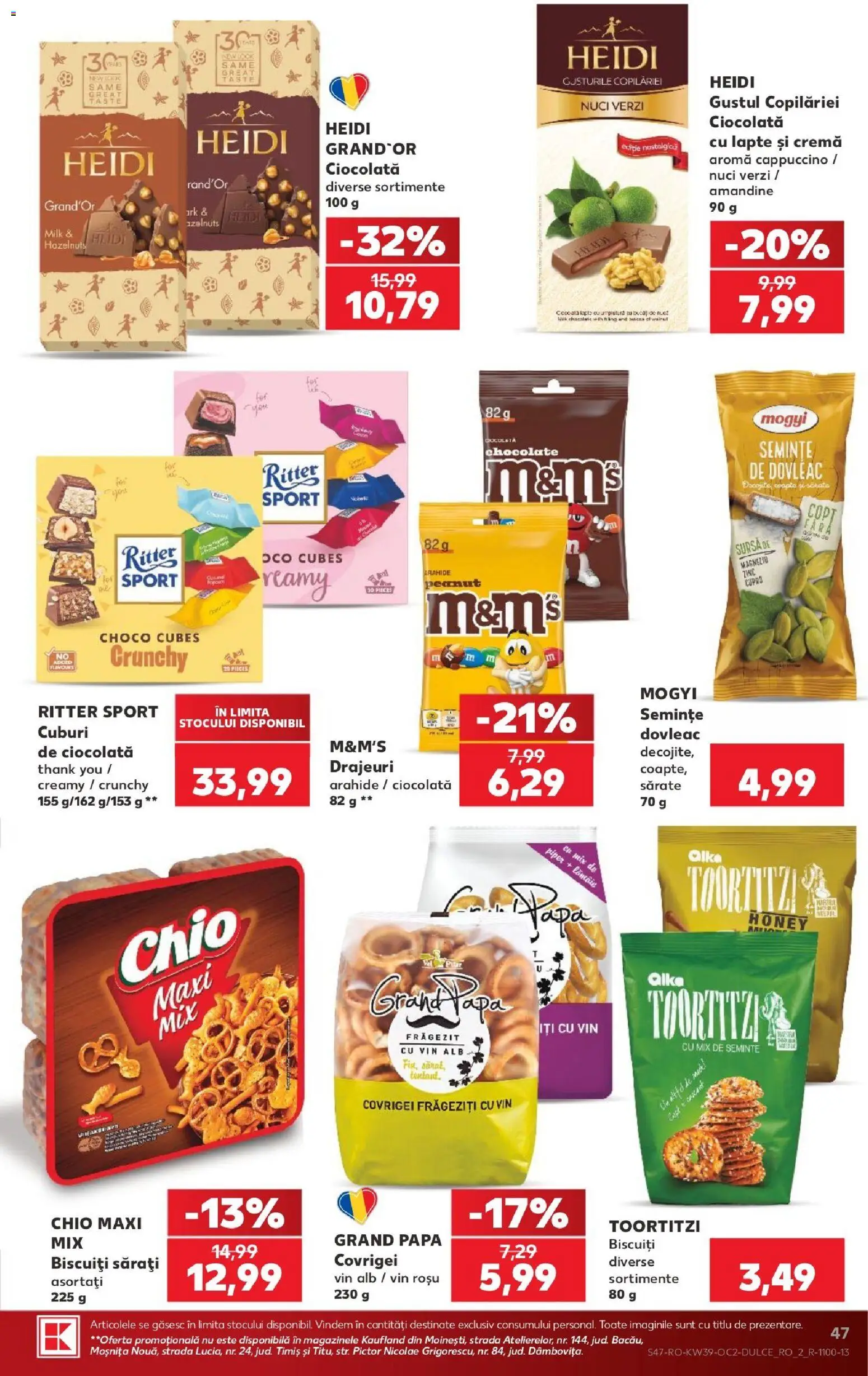 Noul catalog Kaufland – valabil de la 23.09.2026 | Pagină: 47 | Produse: Vin rosu, Covrigei, Biscuiți, Piper