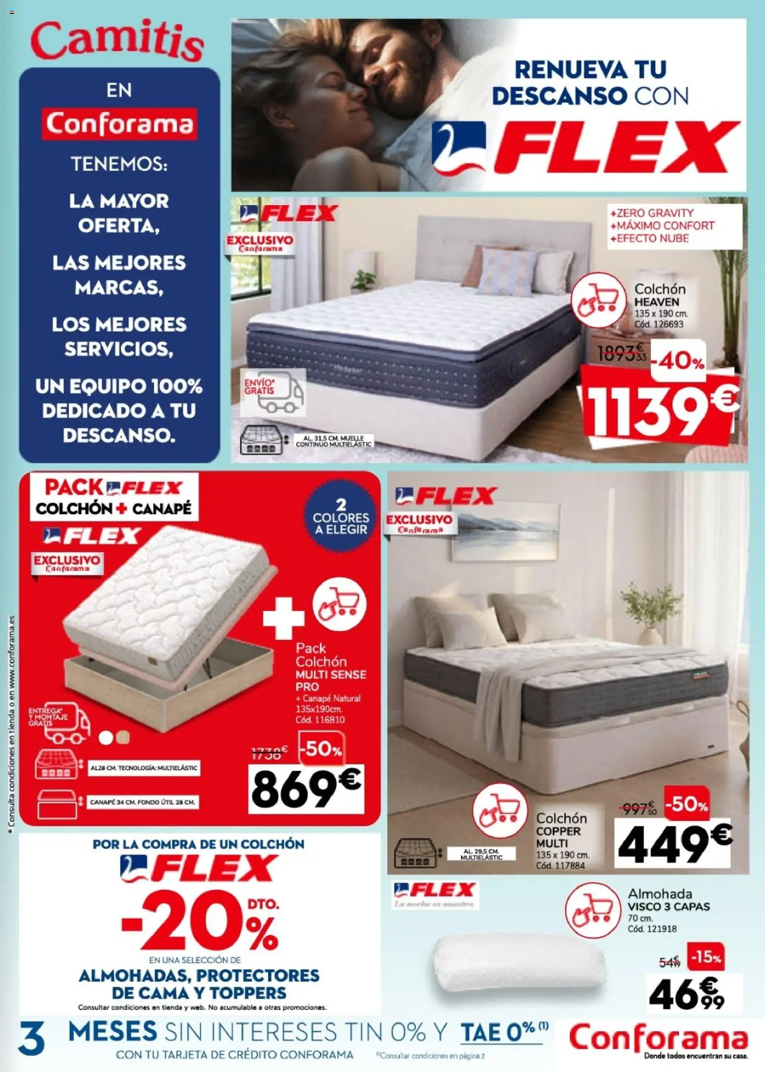 Conforama folleto │ válido desde el 30/07/2026 | Página: 5 | Productos: Colchon, Cama, Almohada