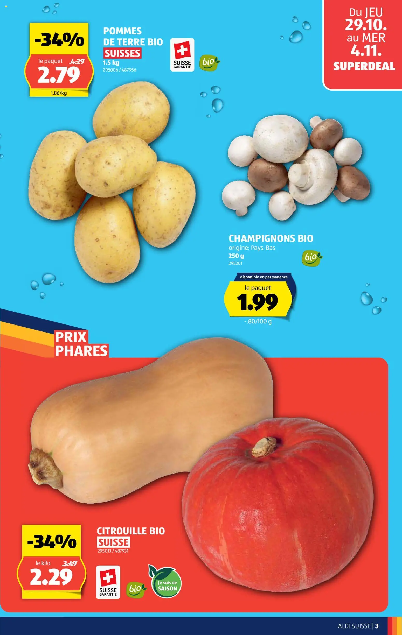 Aldi aktionen FR – gültig ab 29.10.2026 | Seite: 3 | Produkte: Champignons