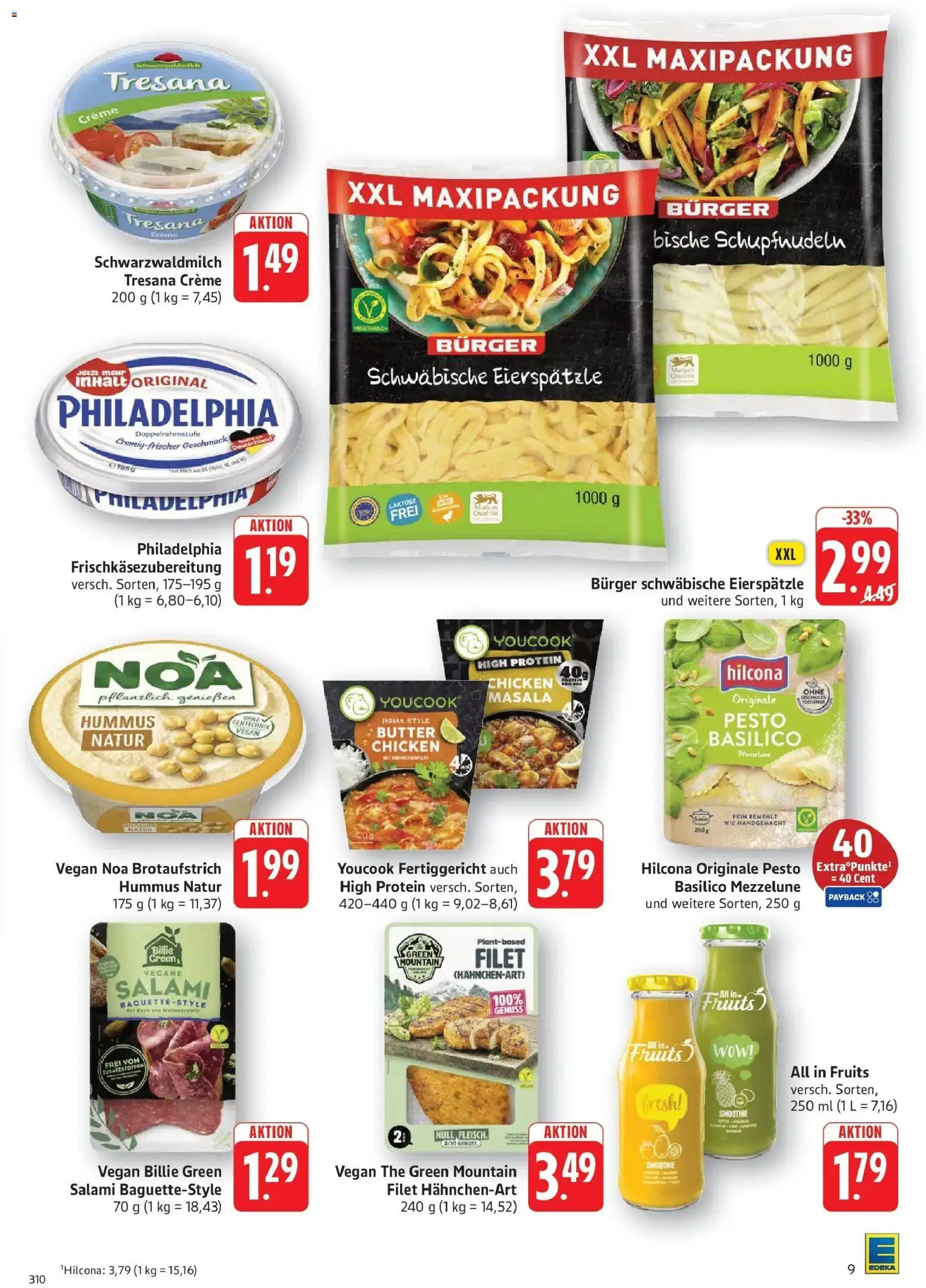 Edeka Prospekt Göppingen (ab 05.10.2026) » Angebote Online | Seite: 11 | Produkte: Philadelphia, Burger, Creme, Hummus