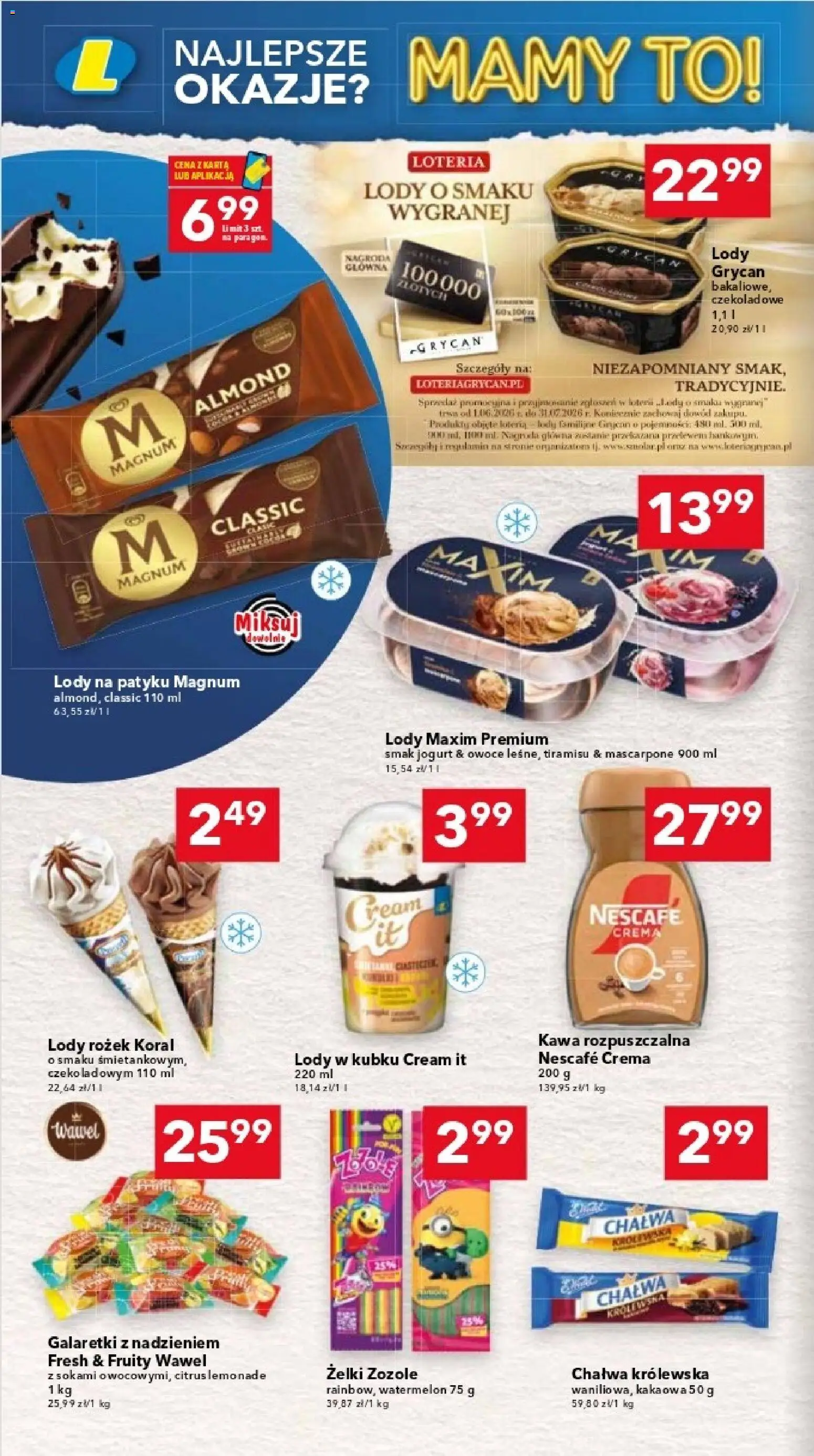 Lewiatan gazetka - Katowice od 02.07.2026 | Strona: 6 | Produkty: Karta, Kawa rozpuszczalna, Mascarpone, Lody