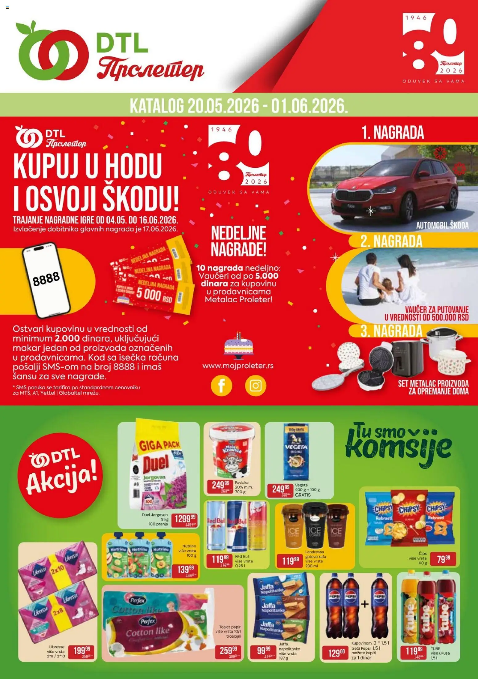 Metalac Proleter katalog - važi od 20.05.2026 | Strana: 1 | Proizvode: Toalet papir, Kafa, Red Bull, Pavlaka