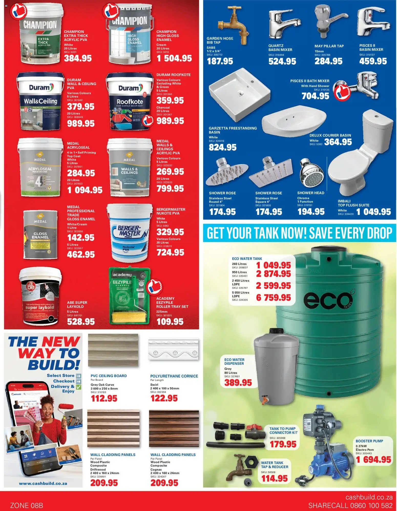 New Cashbuild catalogue – valid from 25.05.2026 | Page: 3 | Products: Tank, Mixer, Enamel, Water