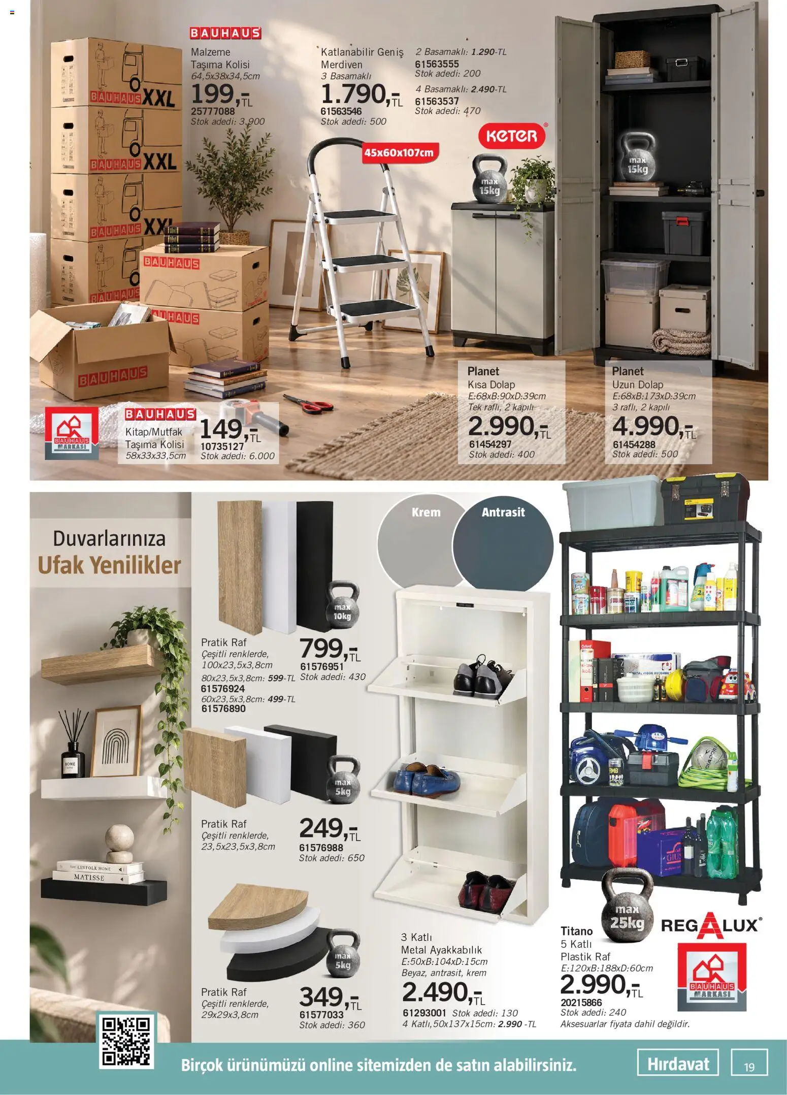 Bauhaus Katalog - 03 Ekim 2026 tarihinden itibaren geçerlidir | Sayfa: 19 | Ürünler: Raf, Krem, Taşıma kolisi