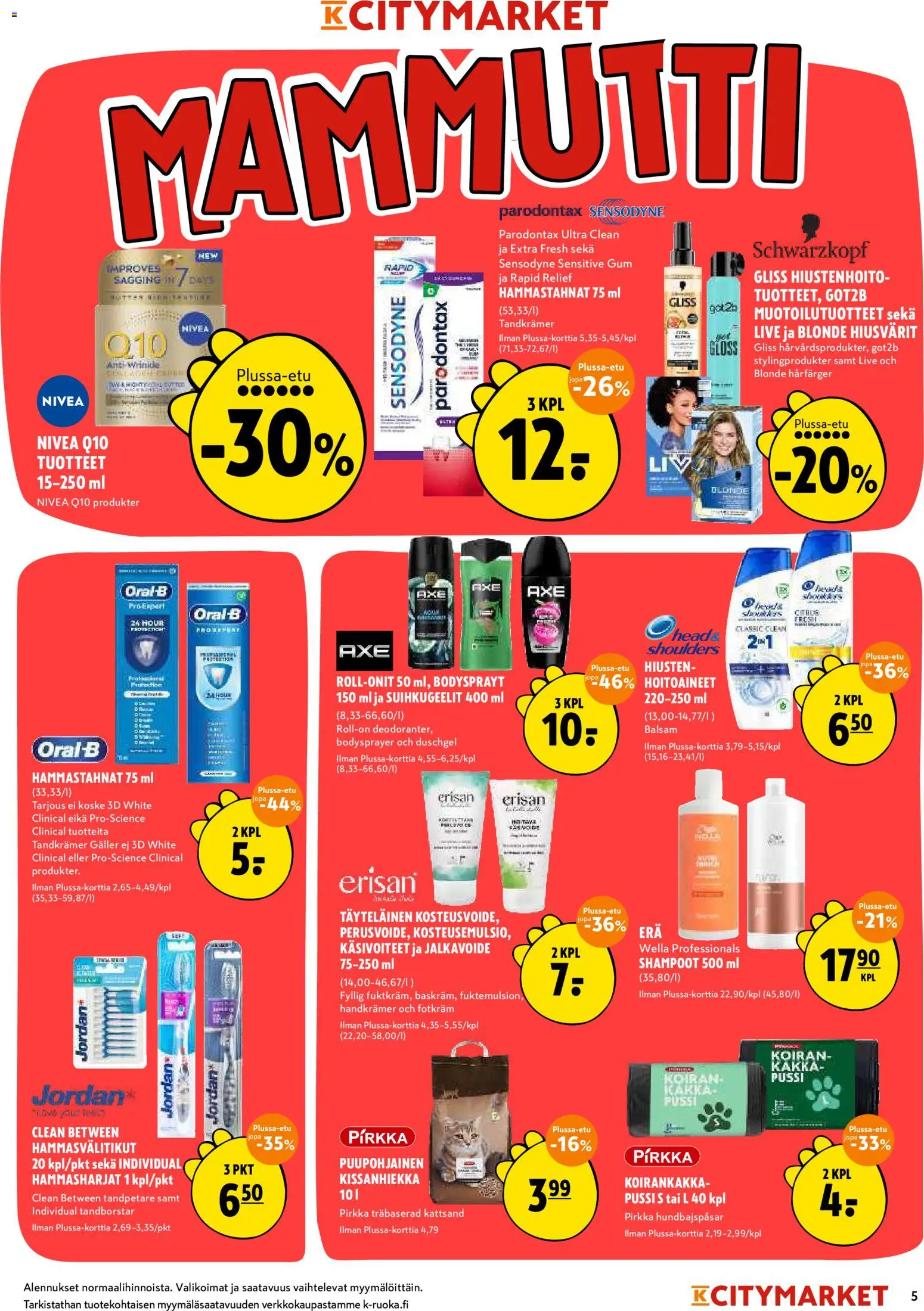 K-Citymarket tarjoukset – voimassa 13.05.2026 alkaen | Sivu: 5 | Tuotteet: Jalkavoide, Kissanhiekka