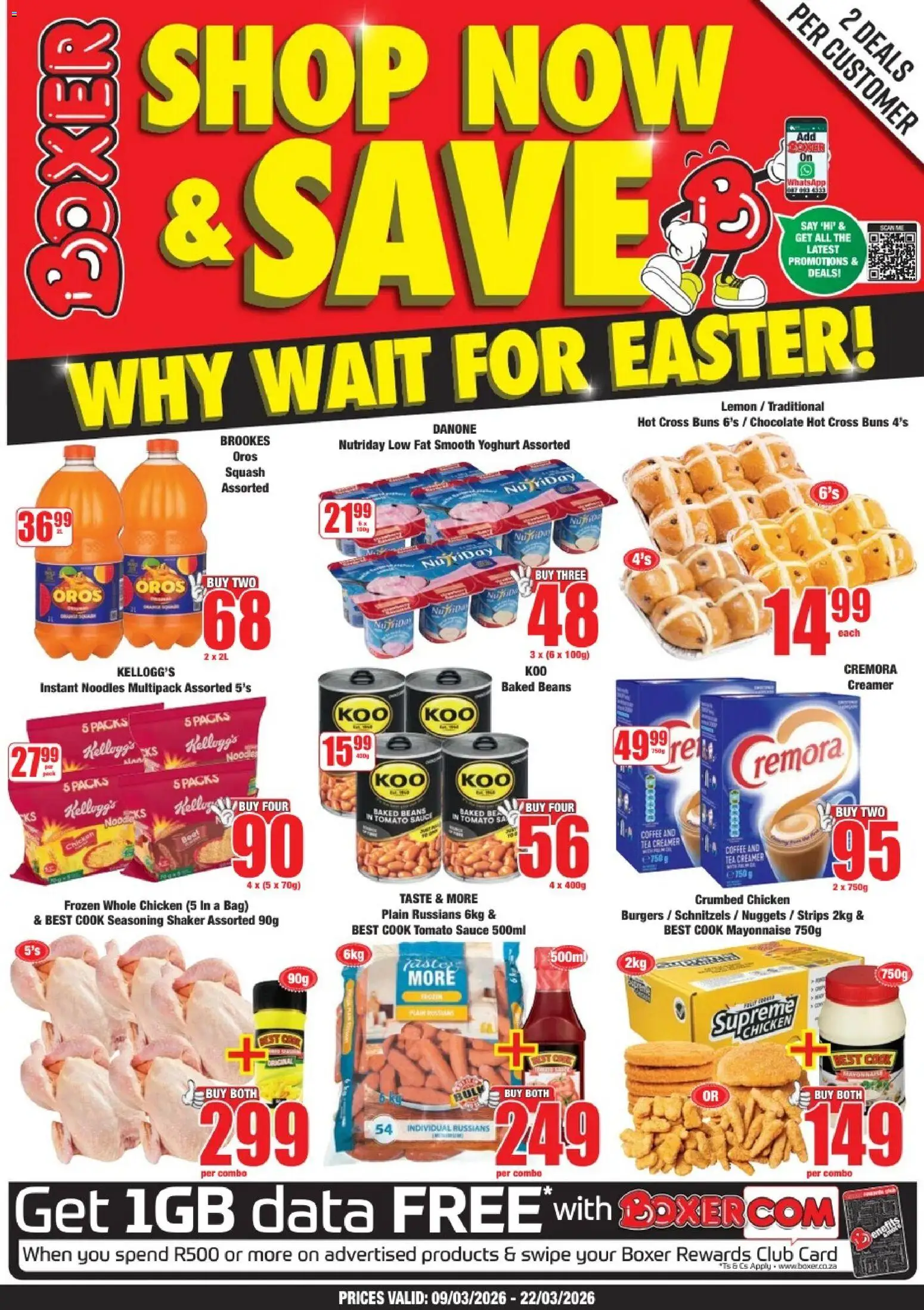 New Boxer catalogue – valid from 09.03.2026 | Page: 1 | Products: Bag, Chicken, Burgers, Sauce