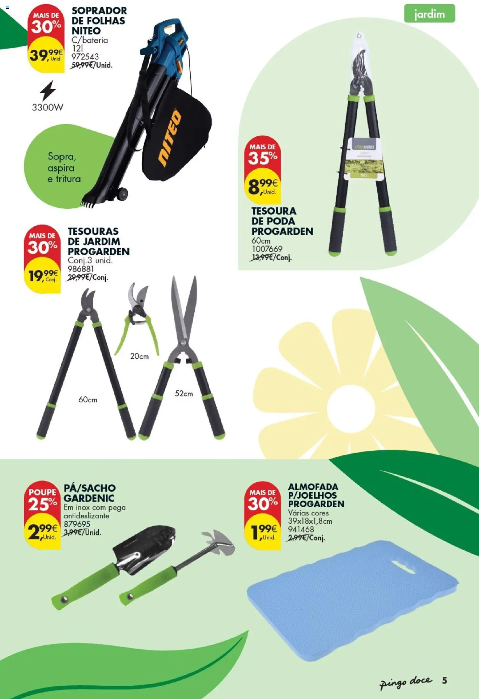 Pingo Doce Bazar Ar Livre │ válido de 05.05.2026 | Página: 5 | Produtos: Soprador de folhas, Almofada