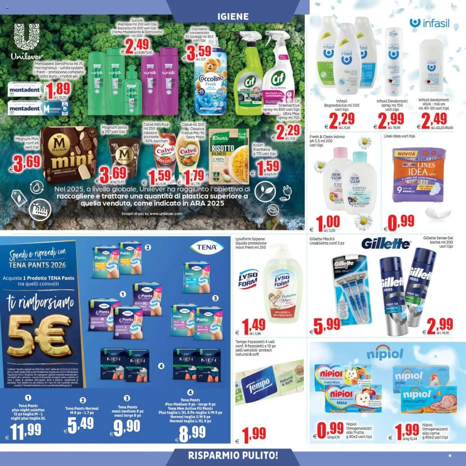 Volantino Elite Supermercati del 22.05.2026 | Pagina: 9 | Prodotti: Sapone, Candeggina, Frutta, Prosciutto