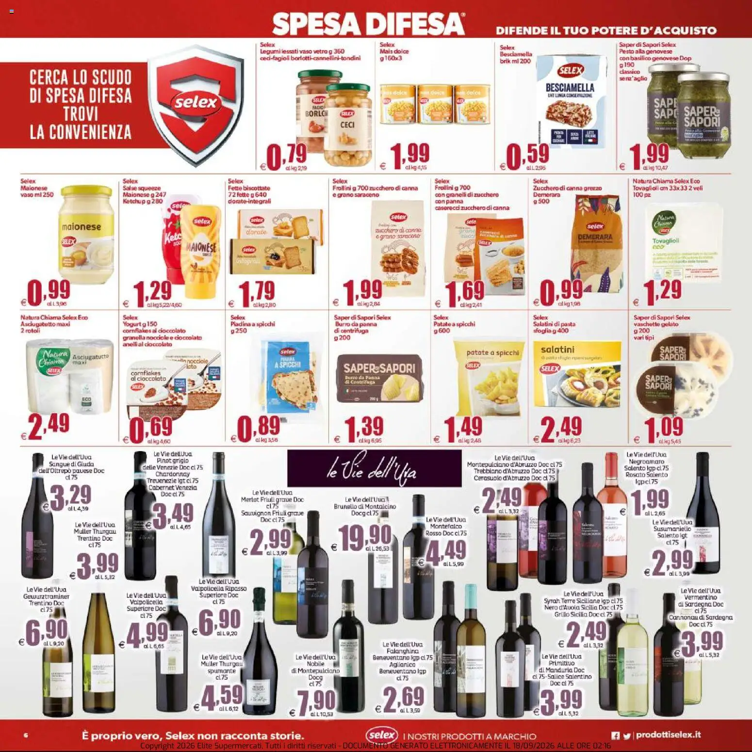 Volantino Elite Supermercati del 18/09/2026 | Pagina: 6 | Prodotti: Burro, Pasta, Basilico, Fette biscottate